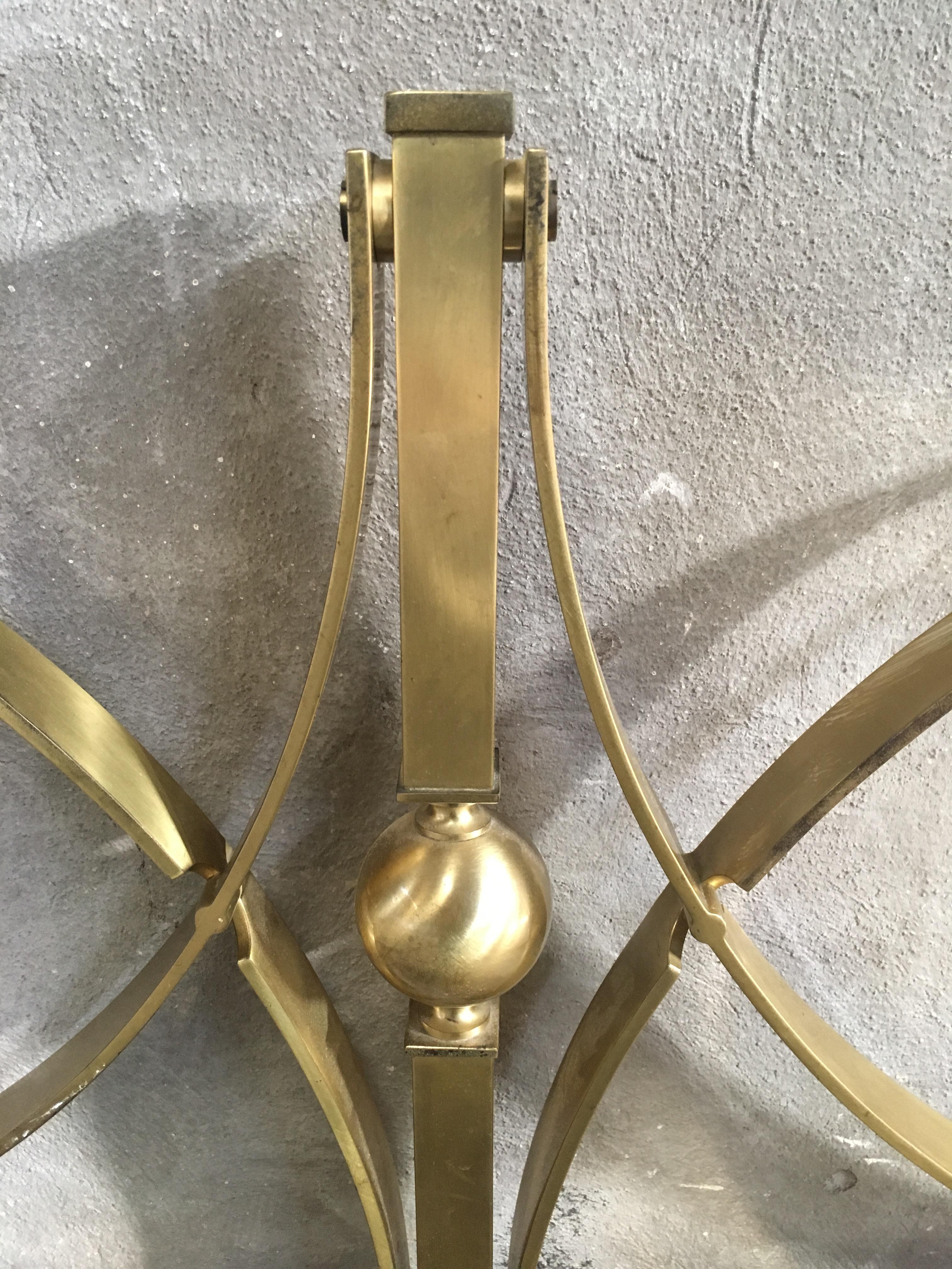 Mid-Century Modern Italian Gilt Brass Bed with Lacquered Metal Structure, 1960s 1