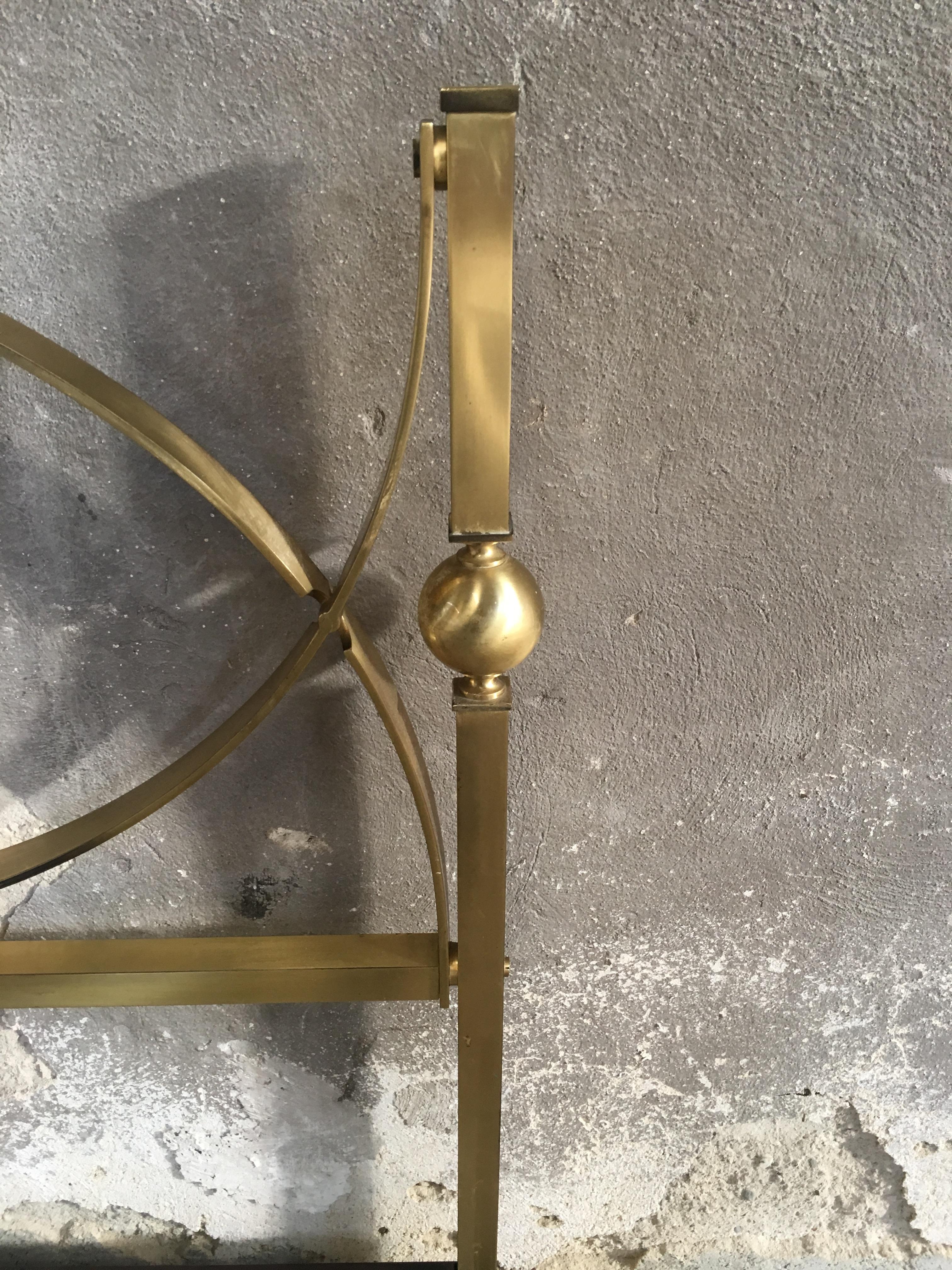 Mid-Century Modern Italian Gilt Brass Bed with Lacquered Metal Structure, 1960s 3