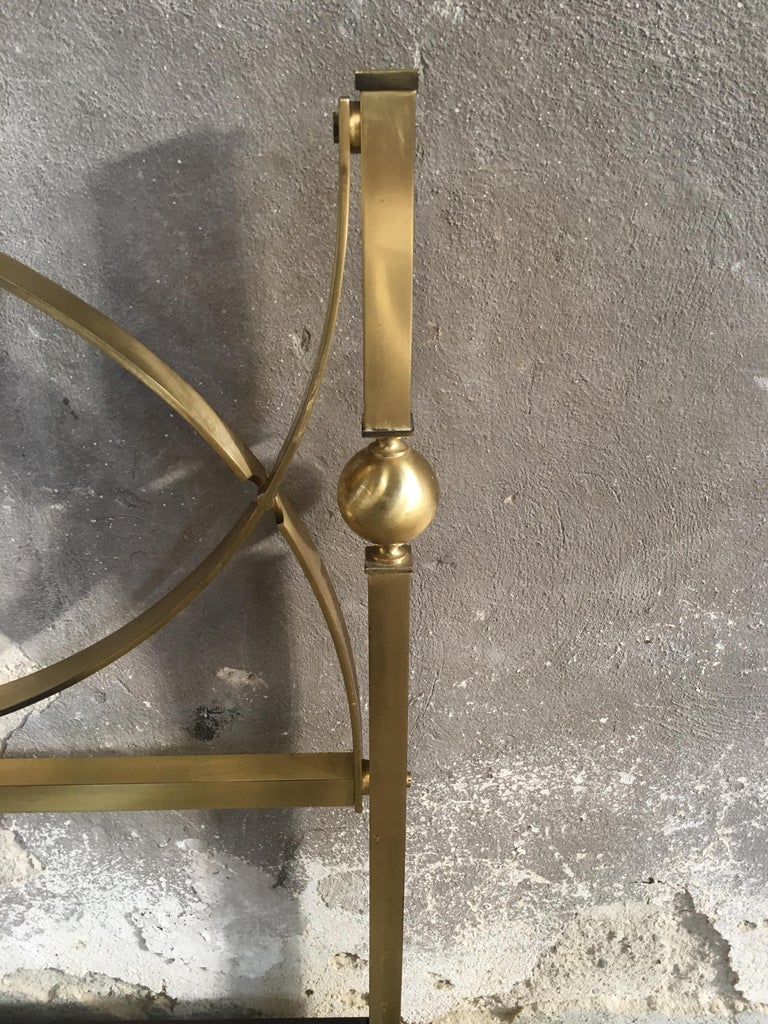 MidCentury Modern Italian Gilt Brass Bed with Lacquered Metal