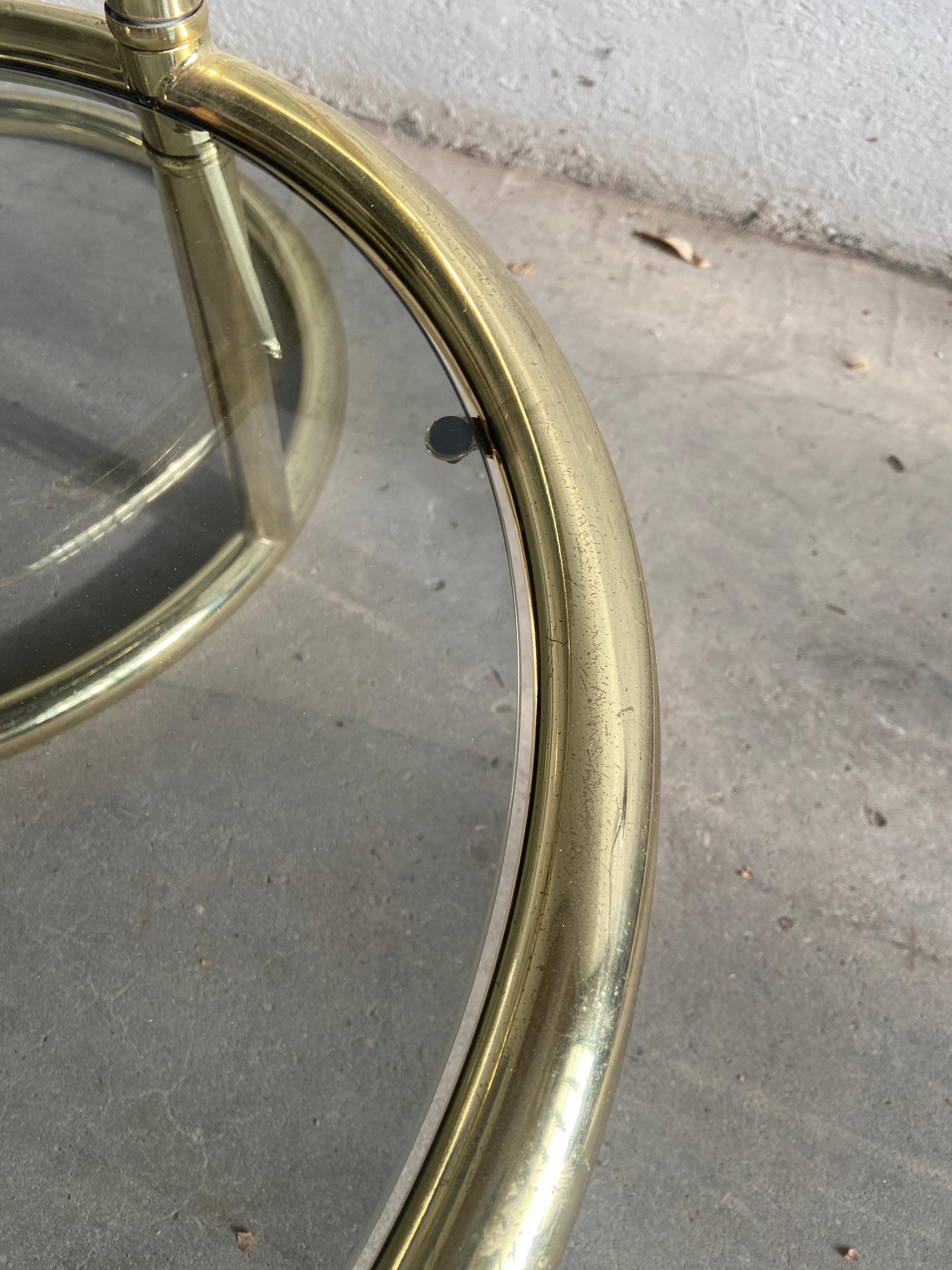 Mid-Century Modern Italian Gilt Metal Adjustable Coffee Table, 1970s 7