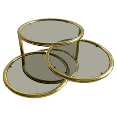 Mid-Century Modern Italian Gilt Metal Adjustable Coffee Table, 1970s