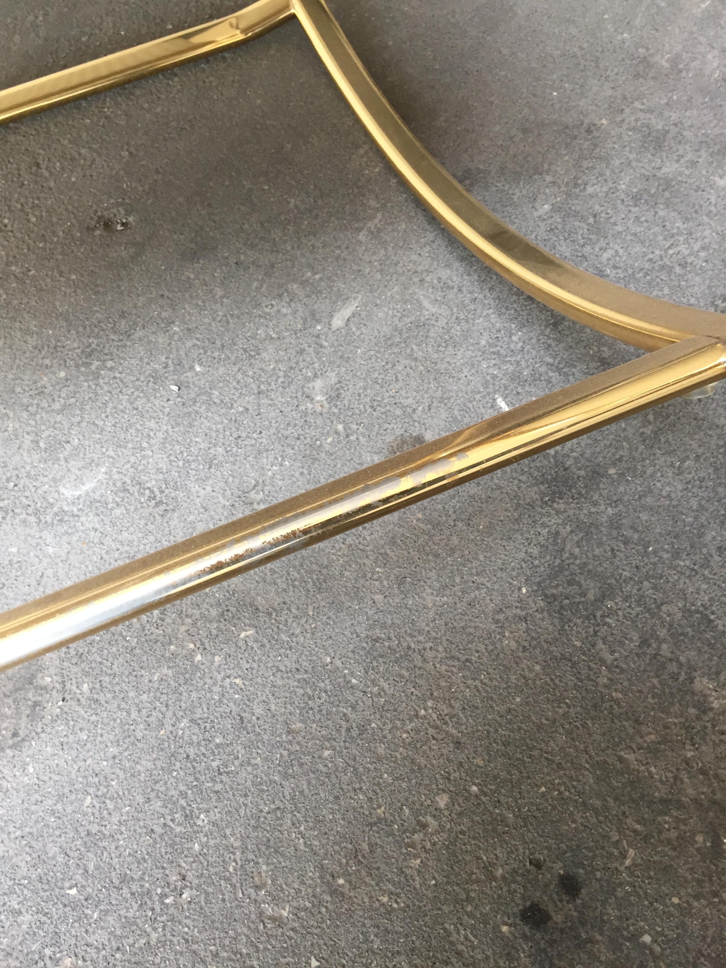 Mid-Century Modern Italian Gilt Metal Lounge Rocking Chair, 1970s 8