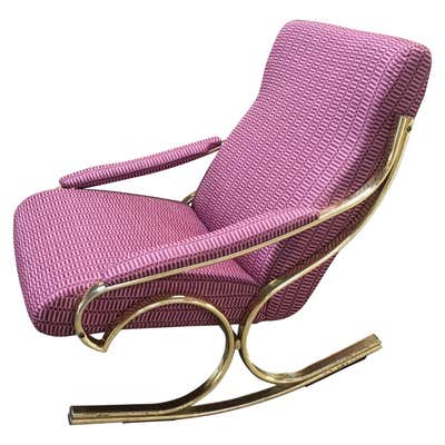 Costa Rican Mid-Century Teak and Leather Folding Rocking Chair at 1stdibs