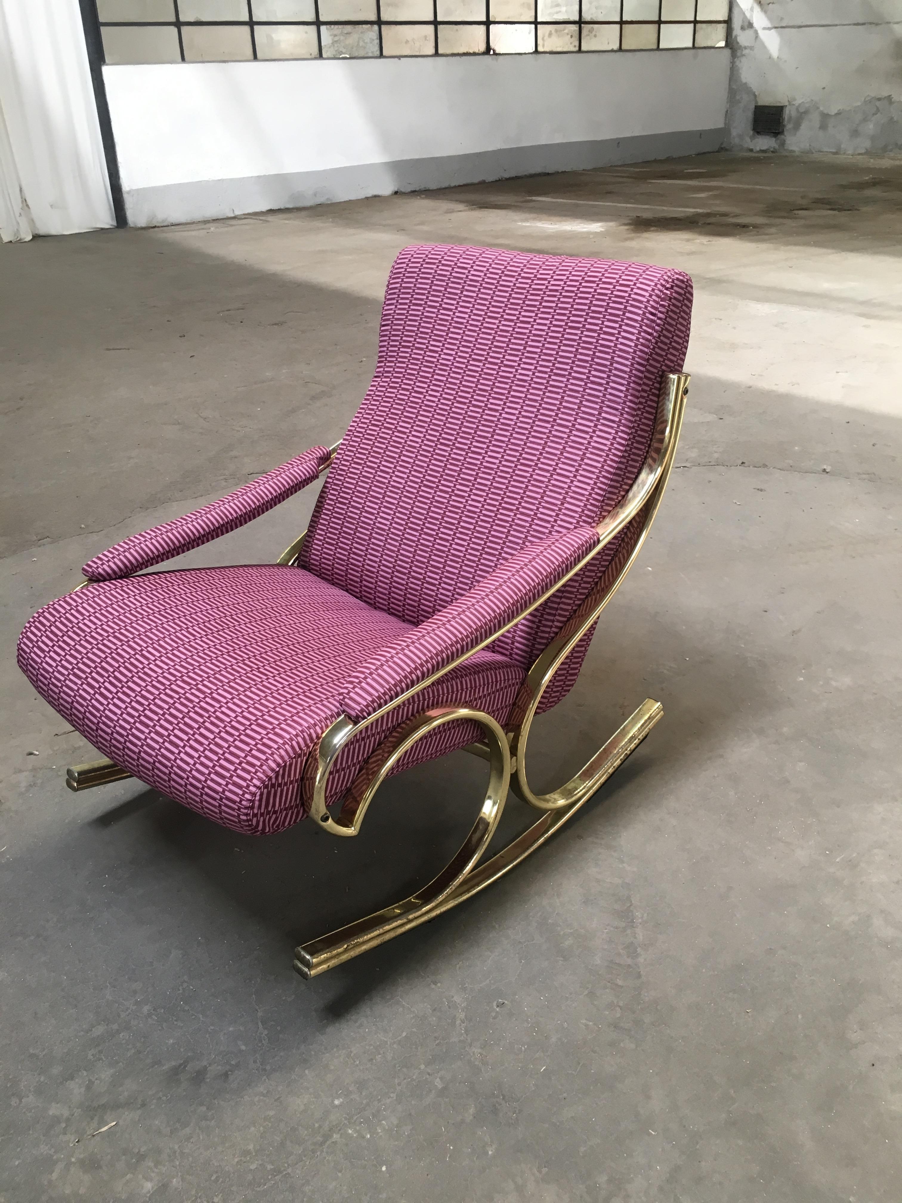 1970s upholstered rocking chair