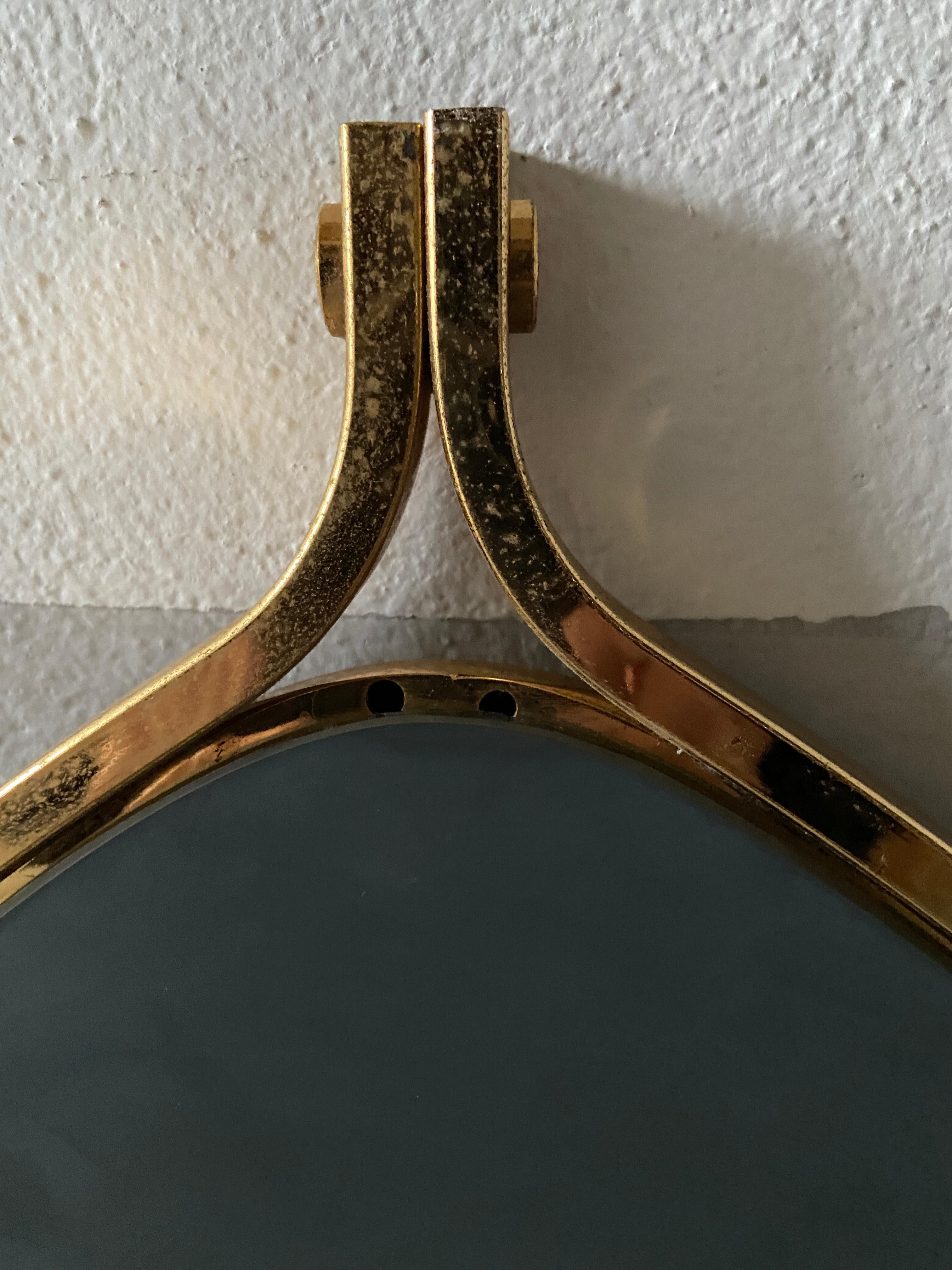 Mid-Century Modern Italian Gilt Metal Wall Mirror, 1970s 1