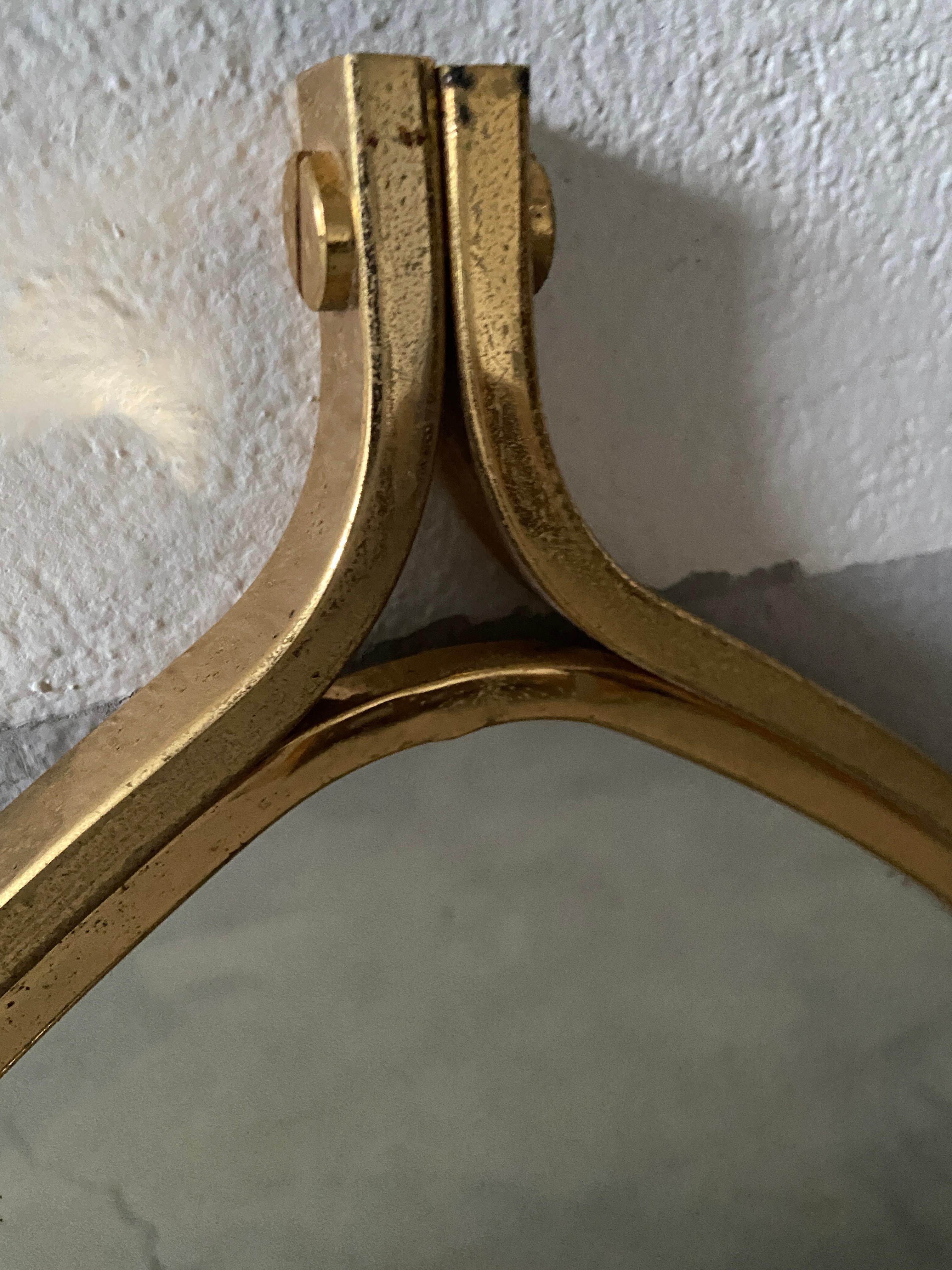 Mid-Century Modern Italian Gilt Metal Wall Mirror, 1970s 4
