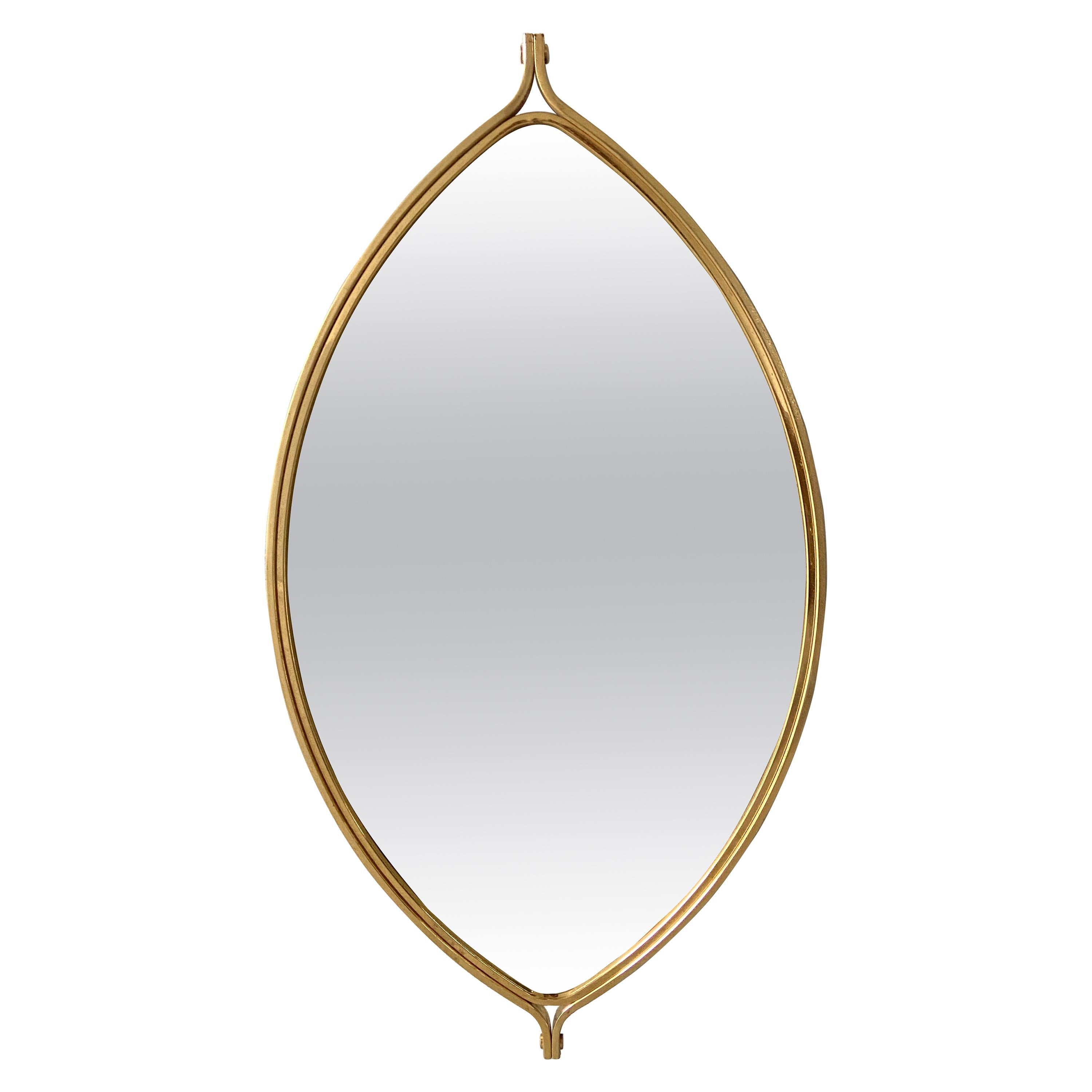 Mid-Century Modern Italian Gilt Metal Wall Mirror, 1970s