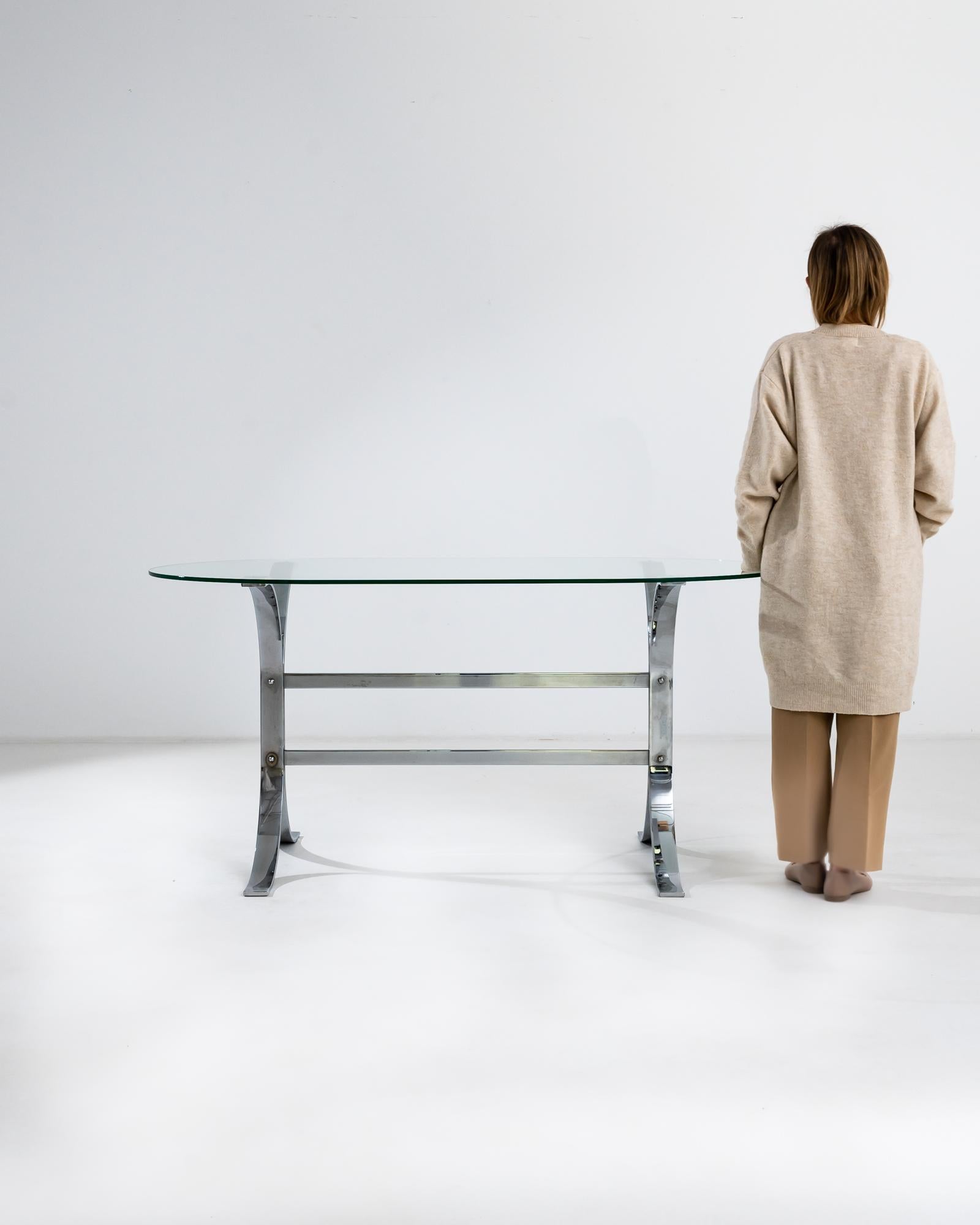 Mid-Century Modern Table de salle à manger italienne en verre mi-siècle moderne en vente
