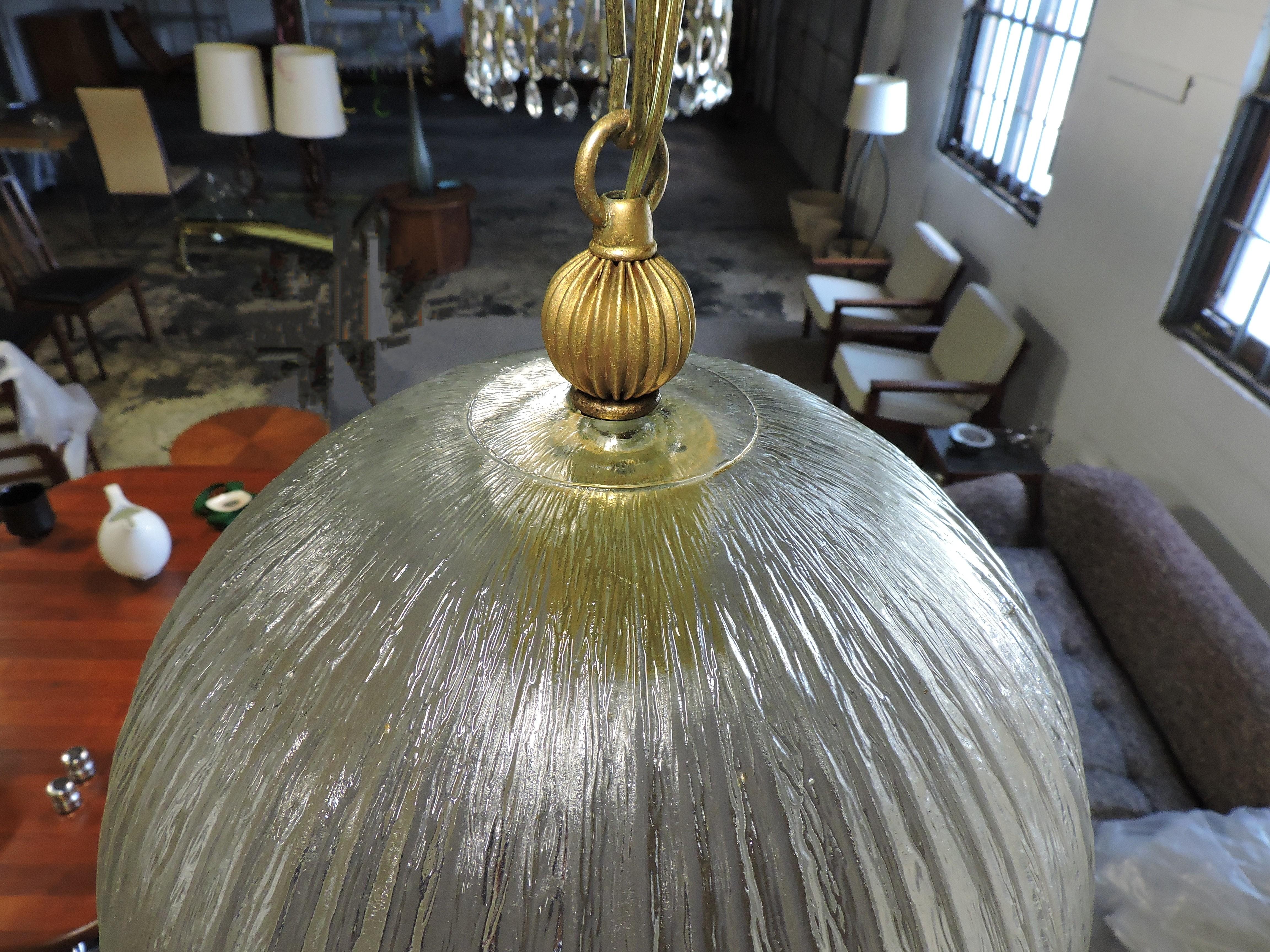 Mid-Century Modern Italian Glass Dome Pendant Light 1