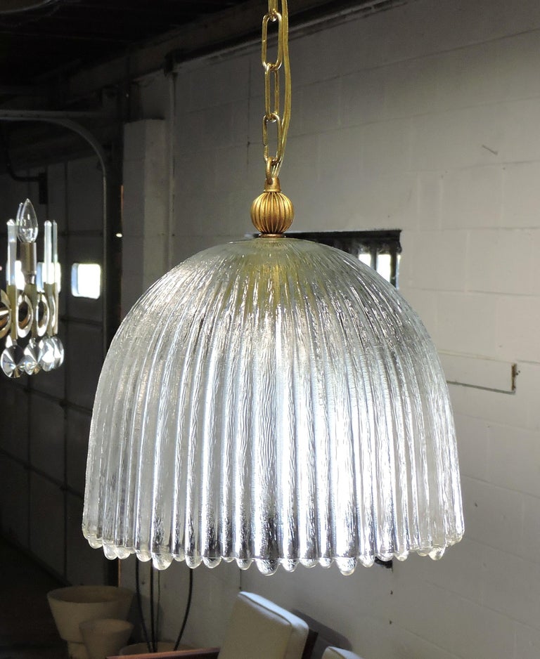 MidCentury Modern Italian Glass Dome Pendant Light at 1stDibs