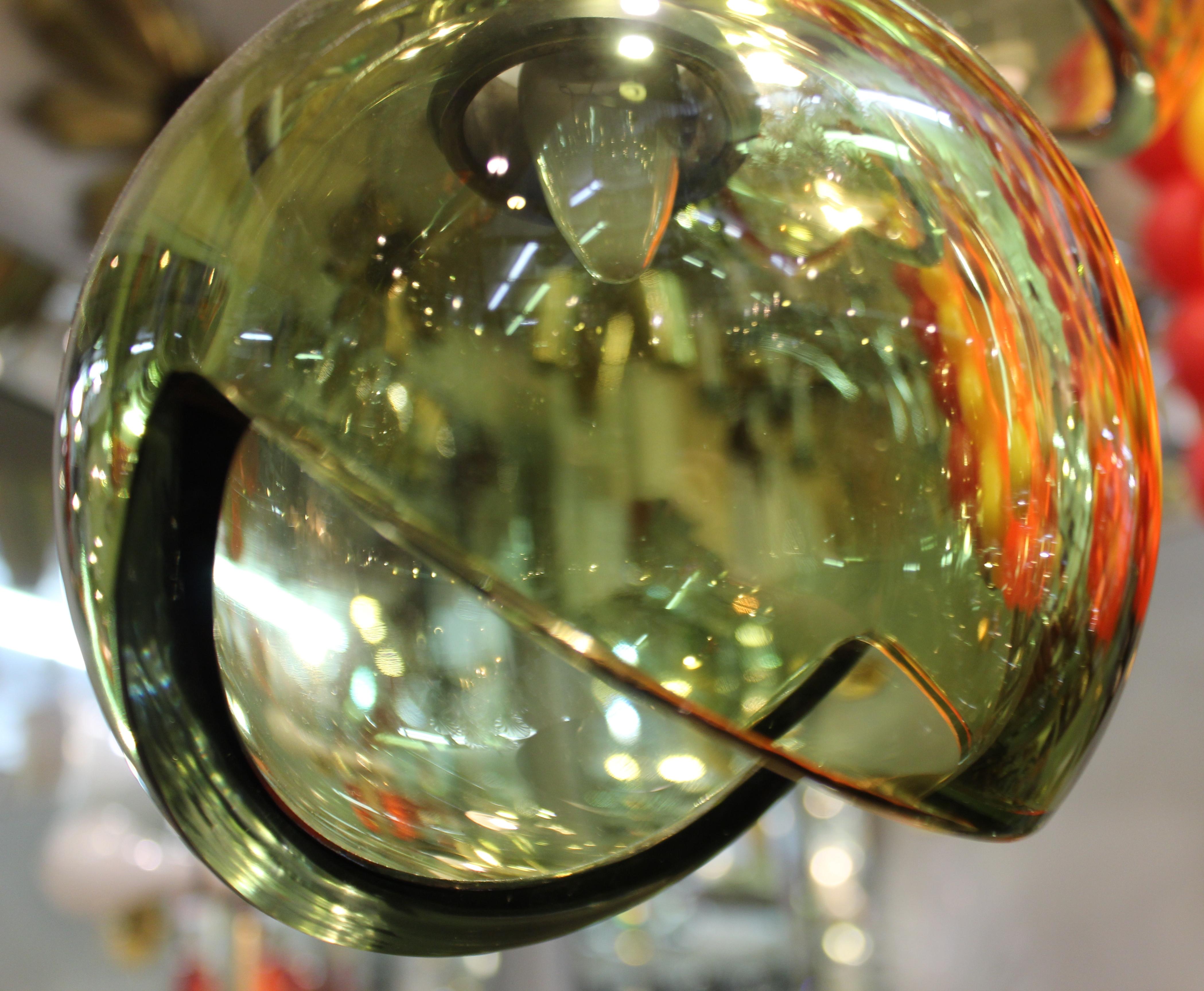 Gino Sarfatti Mid-Century Modern Italian Glass Orb Cascading Chandelier 4