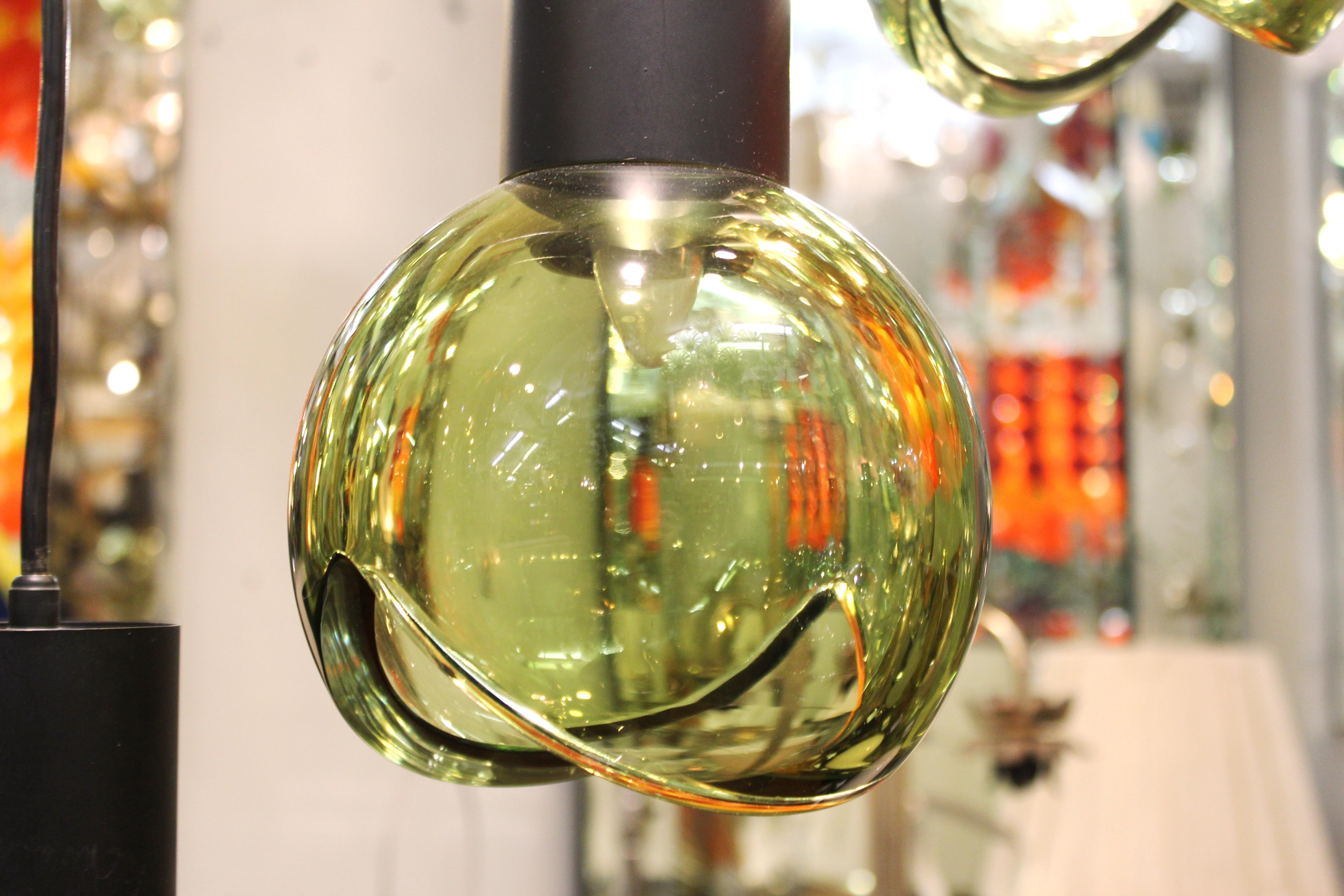 Gino Sarfatti Mid-Century Modern Italian Glass Orb Cascading Chandelier 1