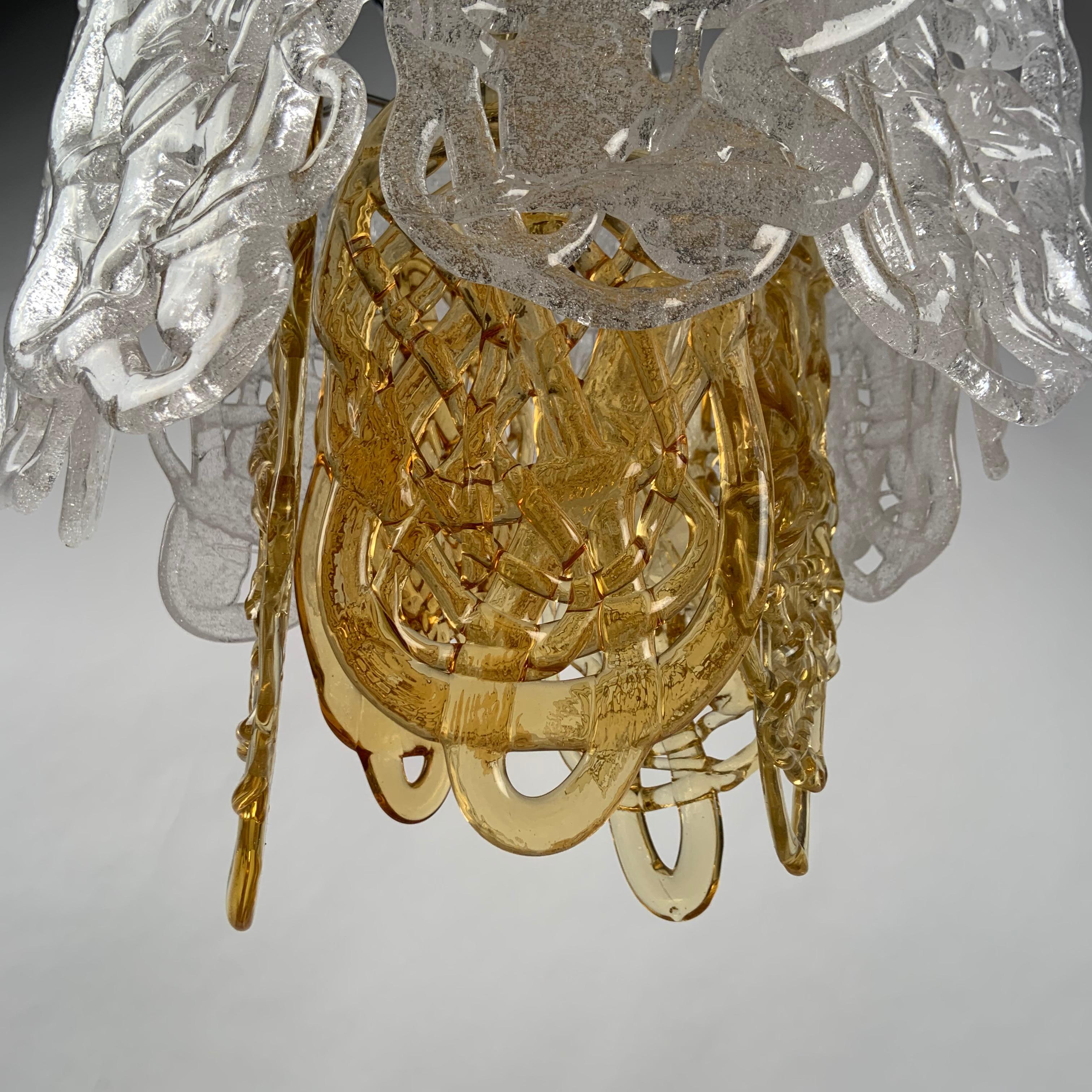 Mid-Century Modern Italian Glass Pendant Light by Mazzega For Sale 5