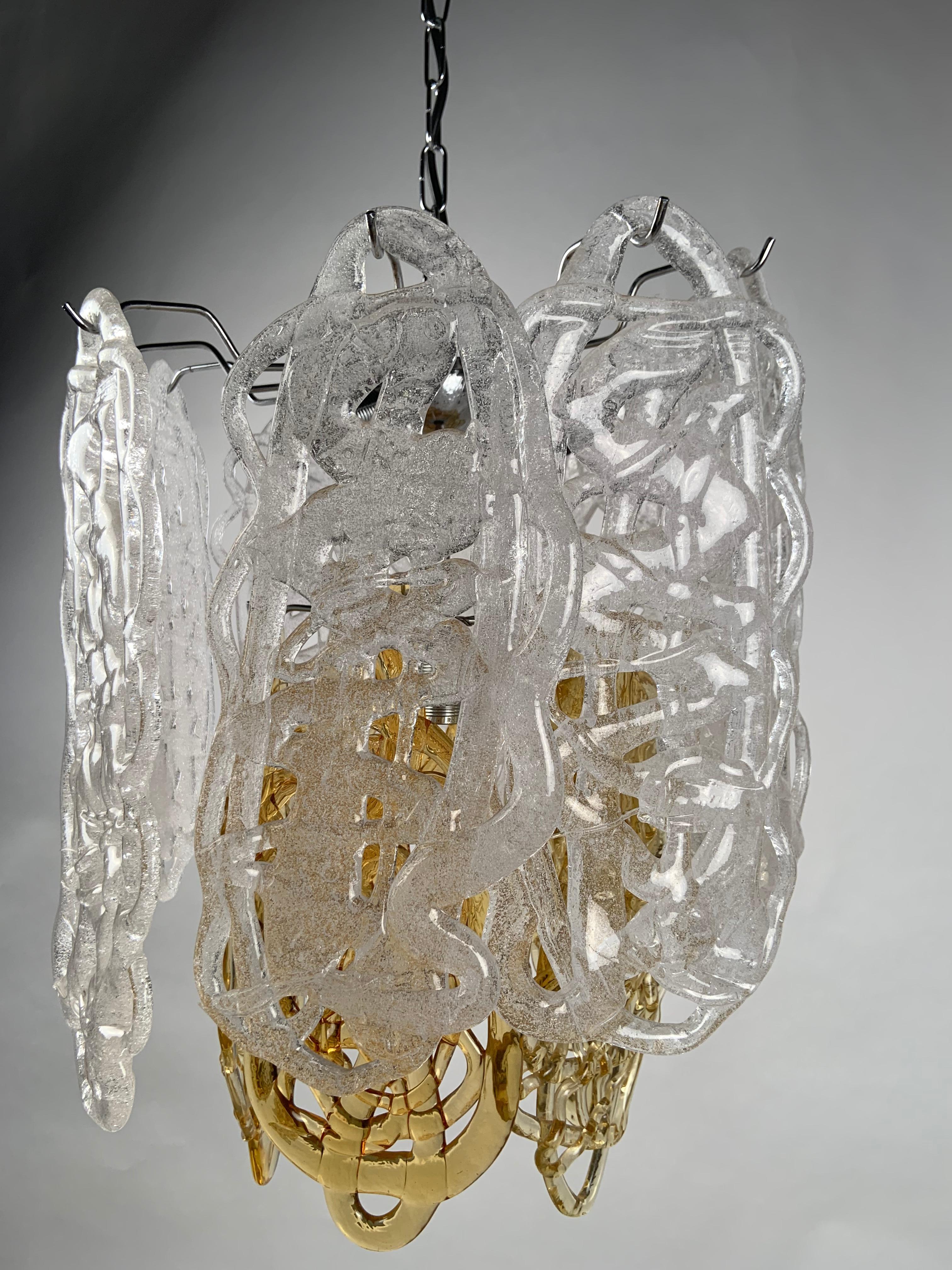 Mid-Century Modern Italian Glass Pendant Light by Mazzega For Sale 10