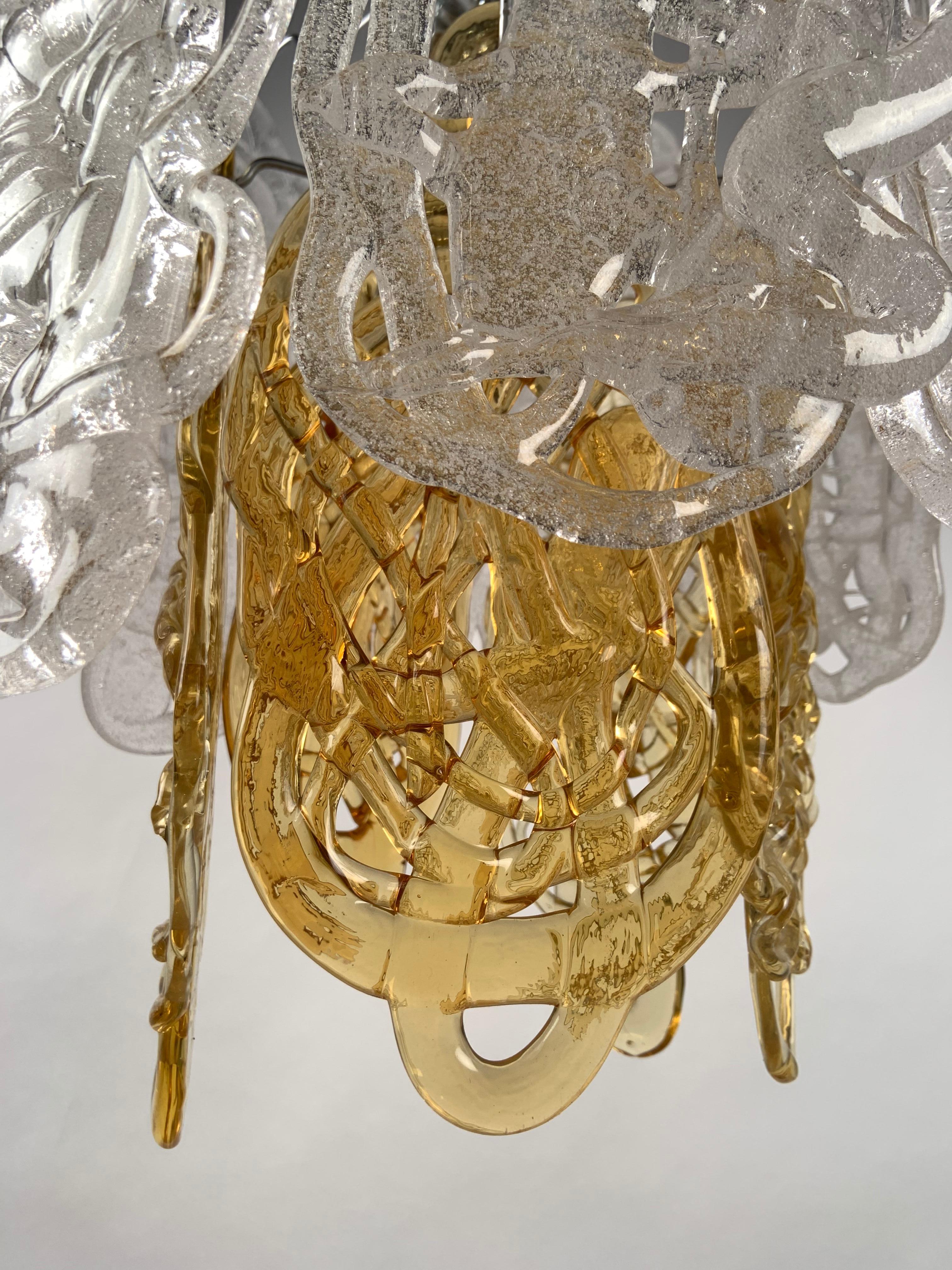Mid-Century Modern Italian Glass Pendant Light by Mazzega For Sale 11