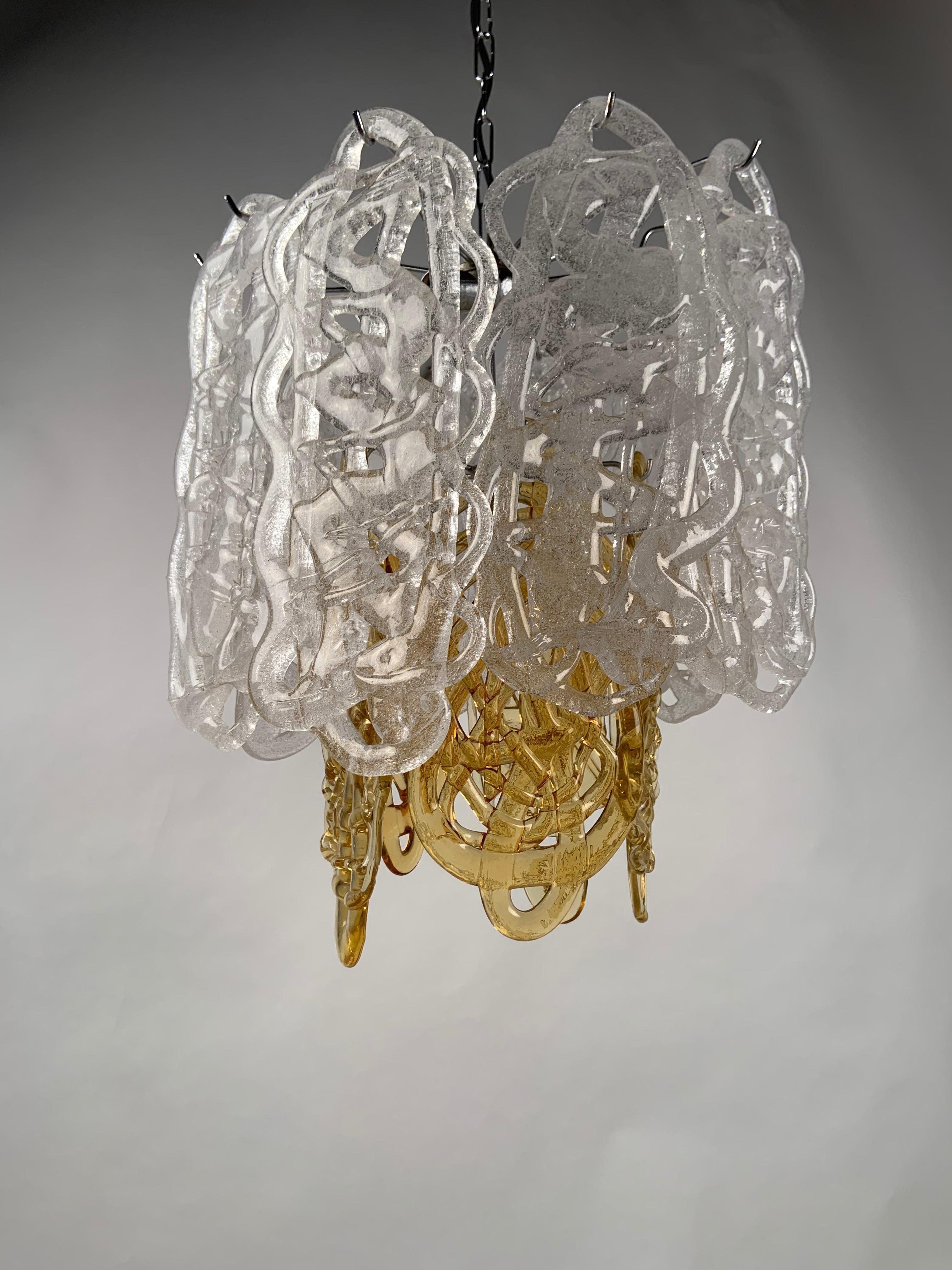 Mid-Century Modern Italian Glass Pendant Light by Mazzega For Sale 2