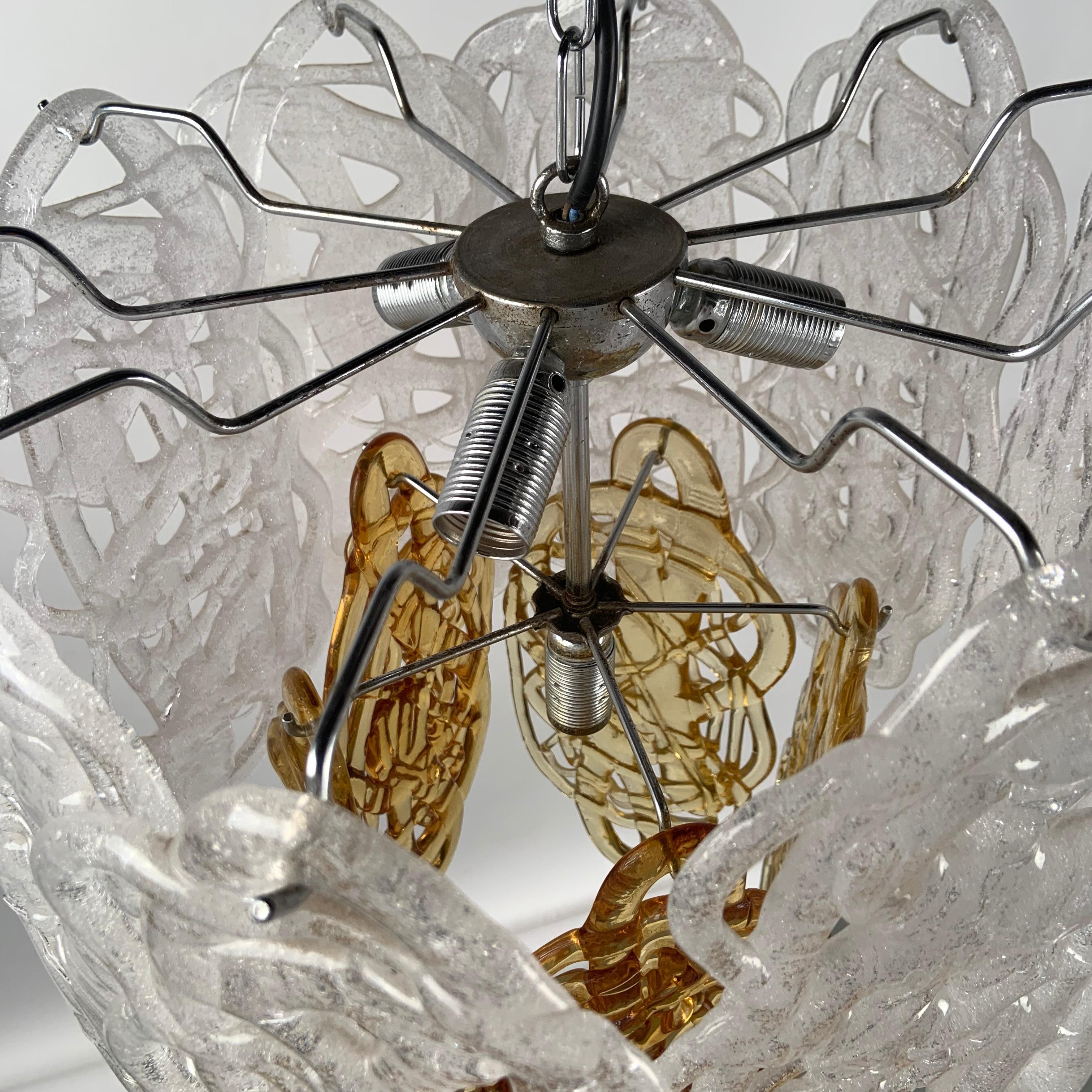 Mid-Century Modern Italian Glass Pendant Light by Mazzega For Sale 3