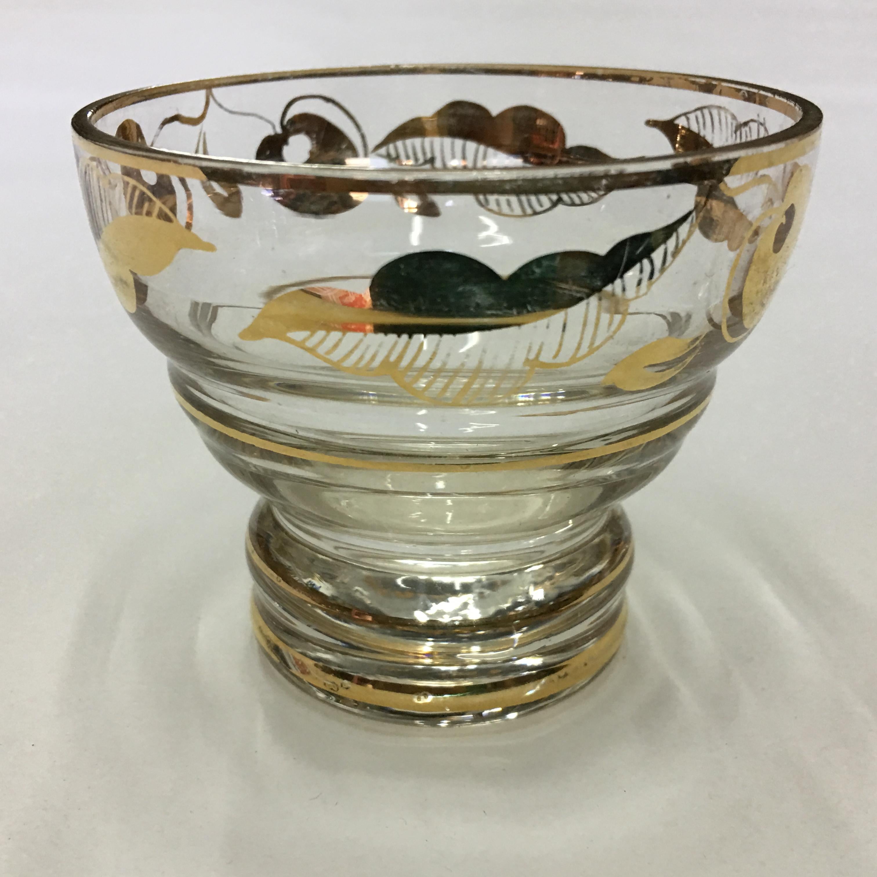 1950s Mid-Century Modern Italian Gilded Glass Under spirit Cherries Set  en vente 7