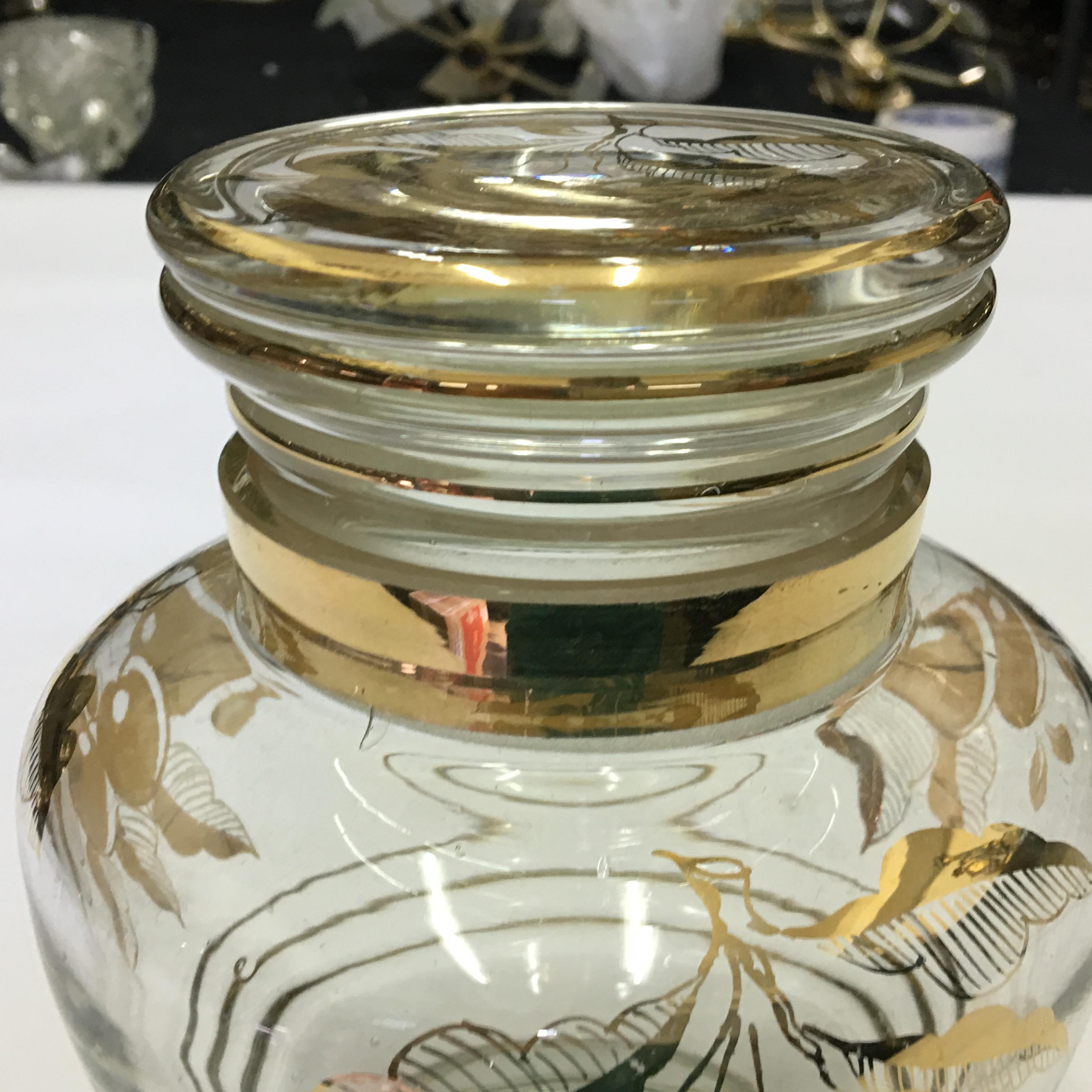 20th Century 1950s Mid-Century Modern Italian Gilded Glass Under spirit Cherries Set  For Sale