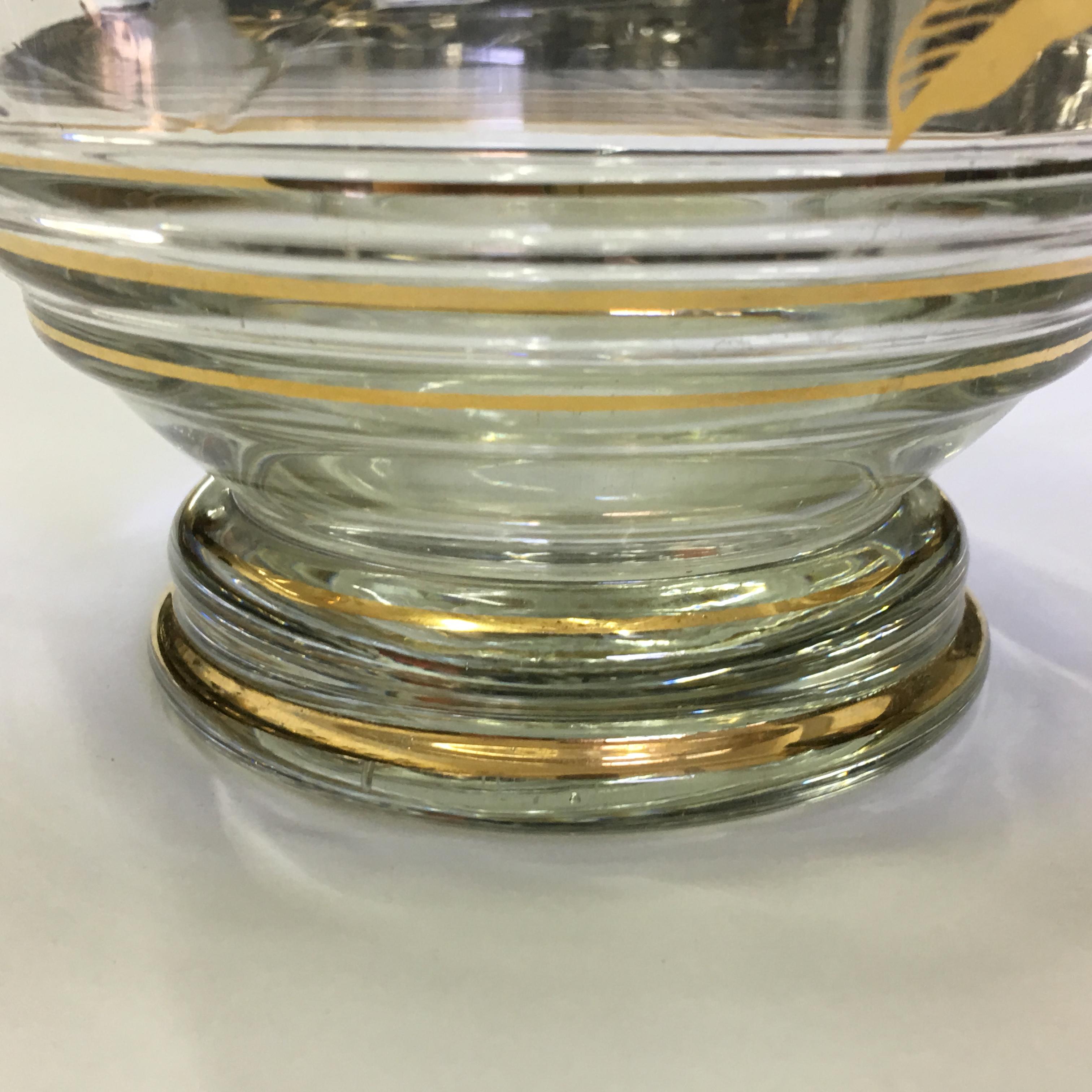 1950s Mid-Century Modern Italian Gilded Glass Under spirit Cherries Set For Sale 2