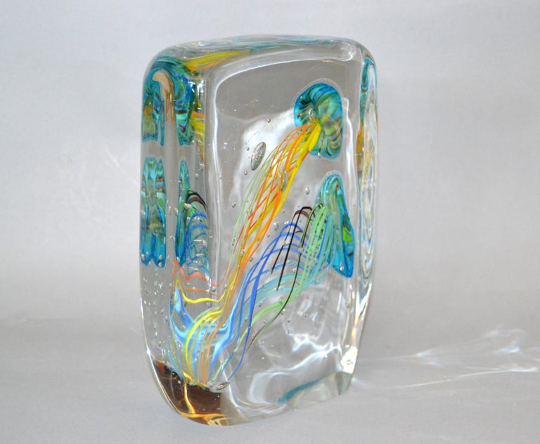 Mid-Century Modern Italian Glass Studio of Murano Handcrafted Fish Aquarium  For Sale 4