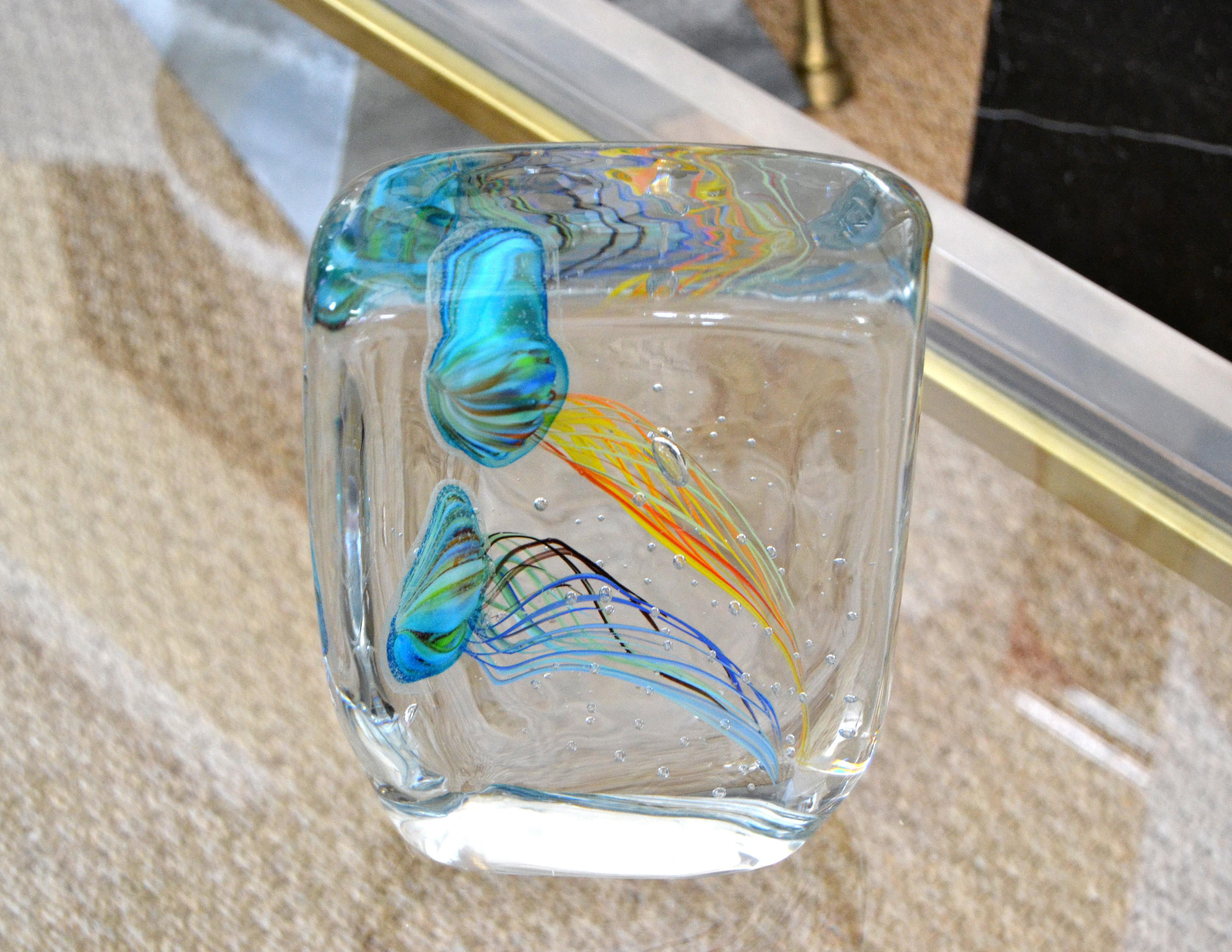 Mid-Century Modern Italian Glass Studio of Murano Handcrafted Fish Aquarium  For Sale 1
