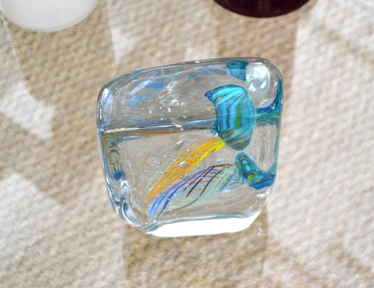 Mid-Century Modern Italian Glass Studio of Murano Handcrafted Fish Aquarium  For Sale 2