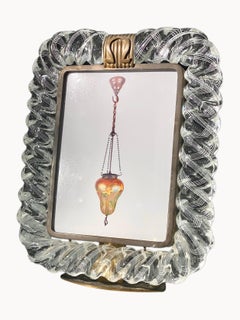 Marco Omega de cristal italiano "Treccia" moderno de mediados de siglo, Venini