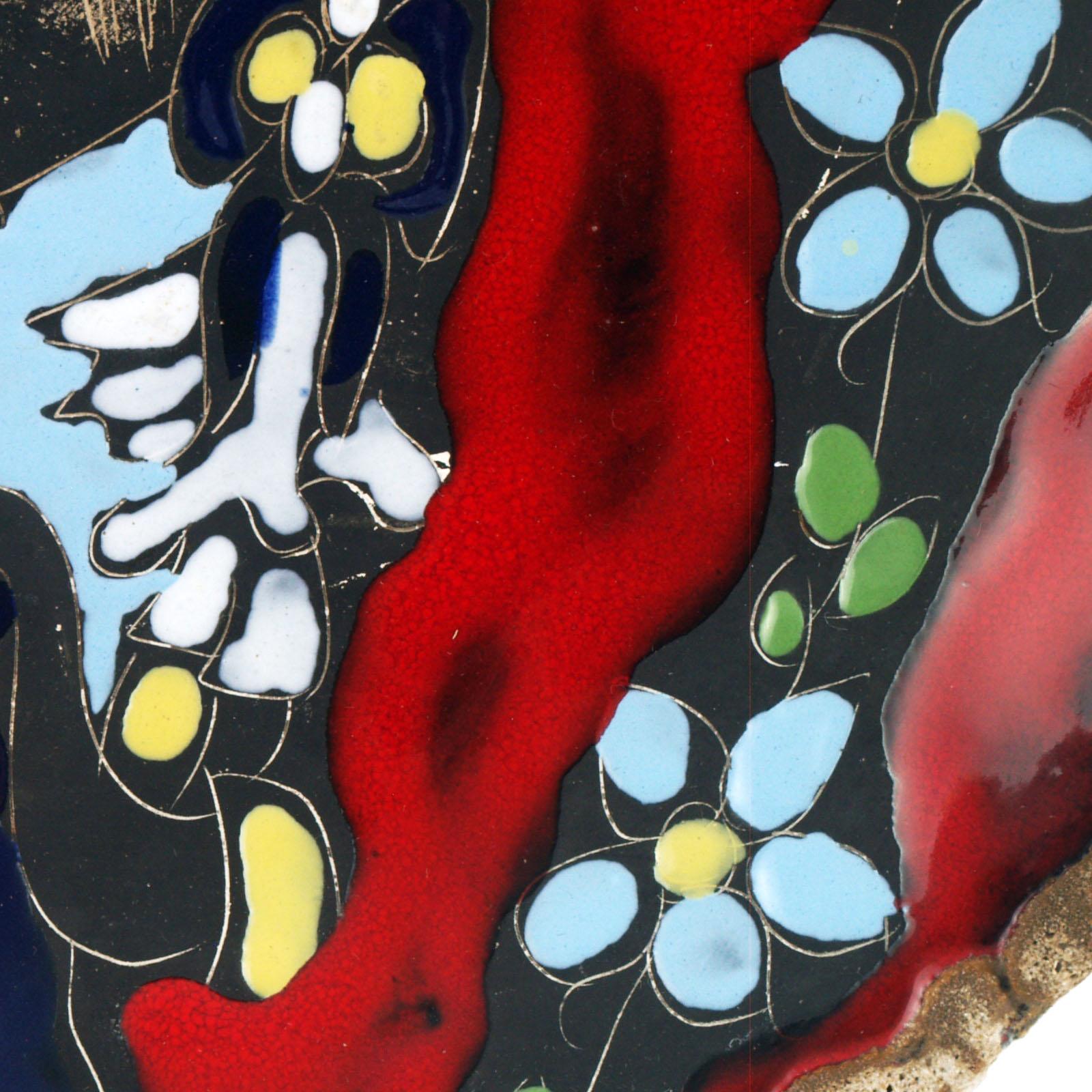 Mid-Century Modern Italian Glazed Ceramic Decorative Plate by Paolo De Poli 1