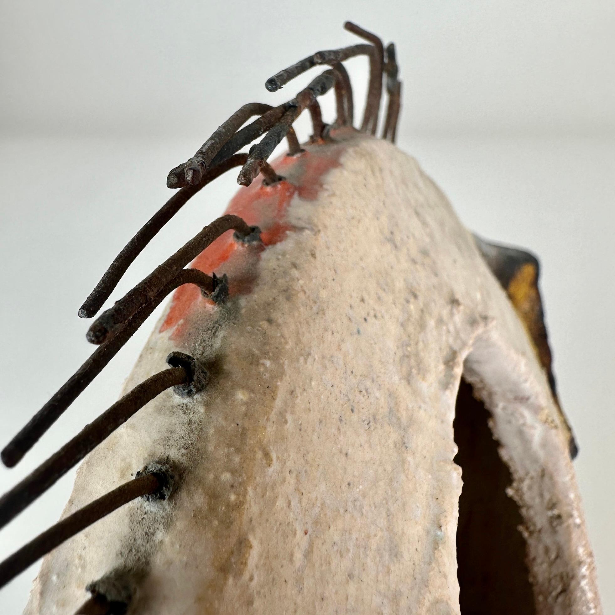 Moderne italienische glasierte Keramik-Fischskulptur aus der Mitte des Jahrhunderts von Ivo De Santis im Angebot 6