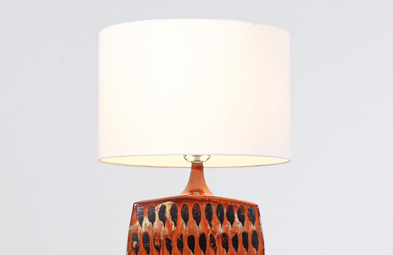 Mid-20th Century Mid-Century Modern Italian Glazed Ceramic Table Lamp