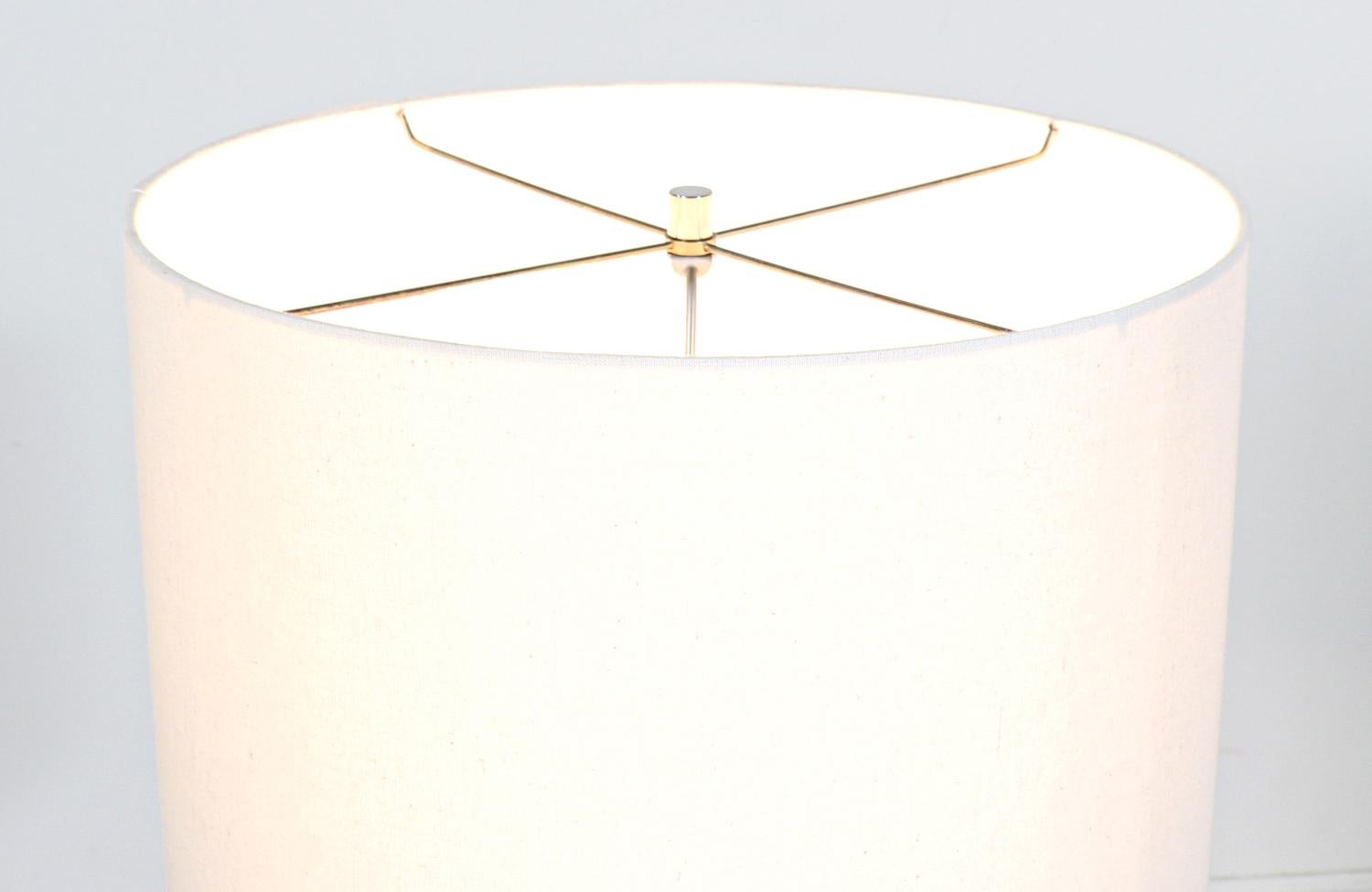 Brass Mid-Century Modern Italian Glazed Ceramic Table Lamp