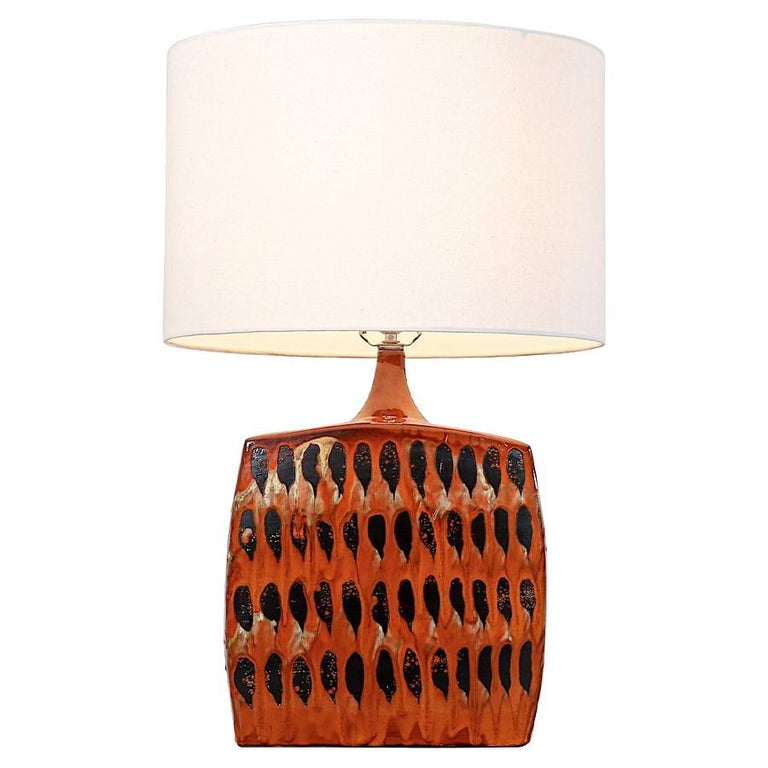 Mid-Century Modern Italian Glazed Ceramic Table Lamp For Sale