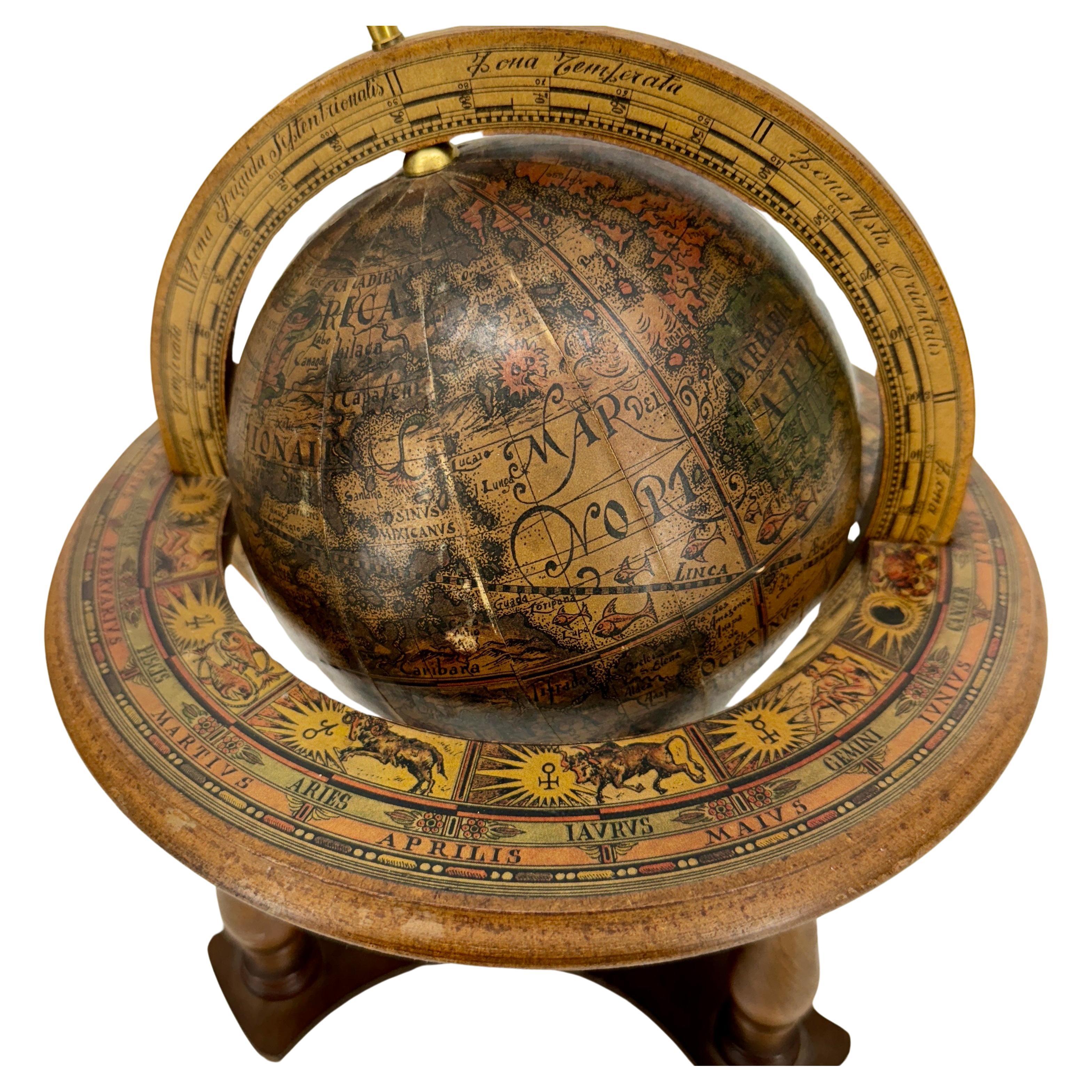 Brass Mid-Century Modern Italian Globe for Bar Desk Table
