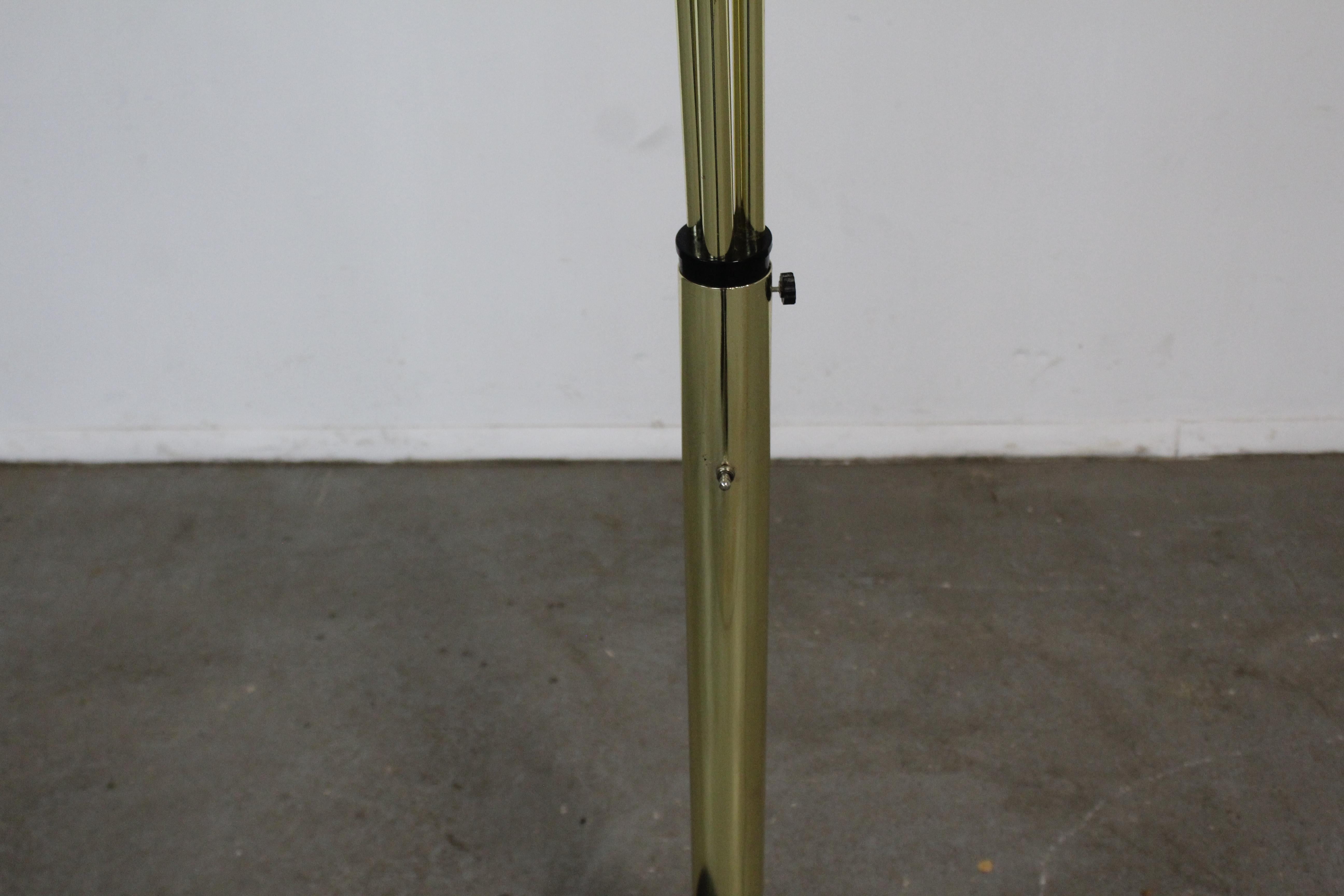 Mid-Century Modern Italian Gold Chrome & Marble Guzzini Style Arc Floor Lamp 2