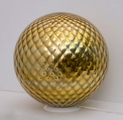Mid-Century Modern Italian Gold Murano Glass "Diamont Sphere" Table Lamp, 1970s