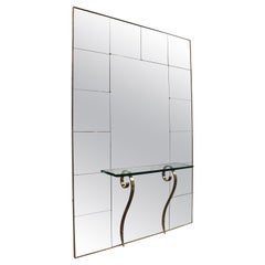 Mid-Century Modern Italian Hallway Mirror with Console