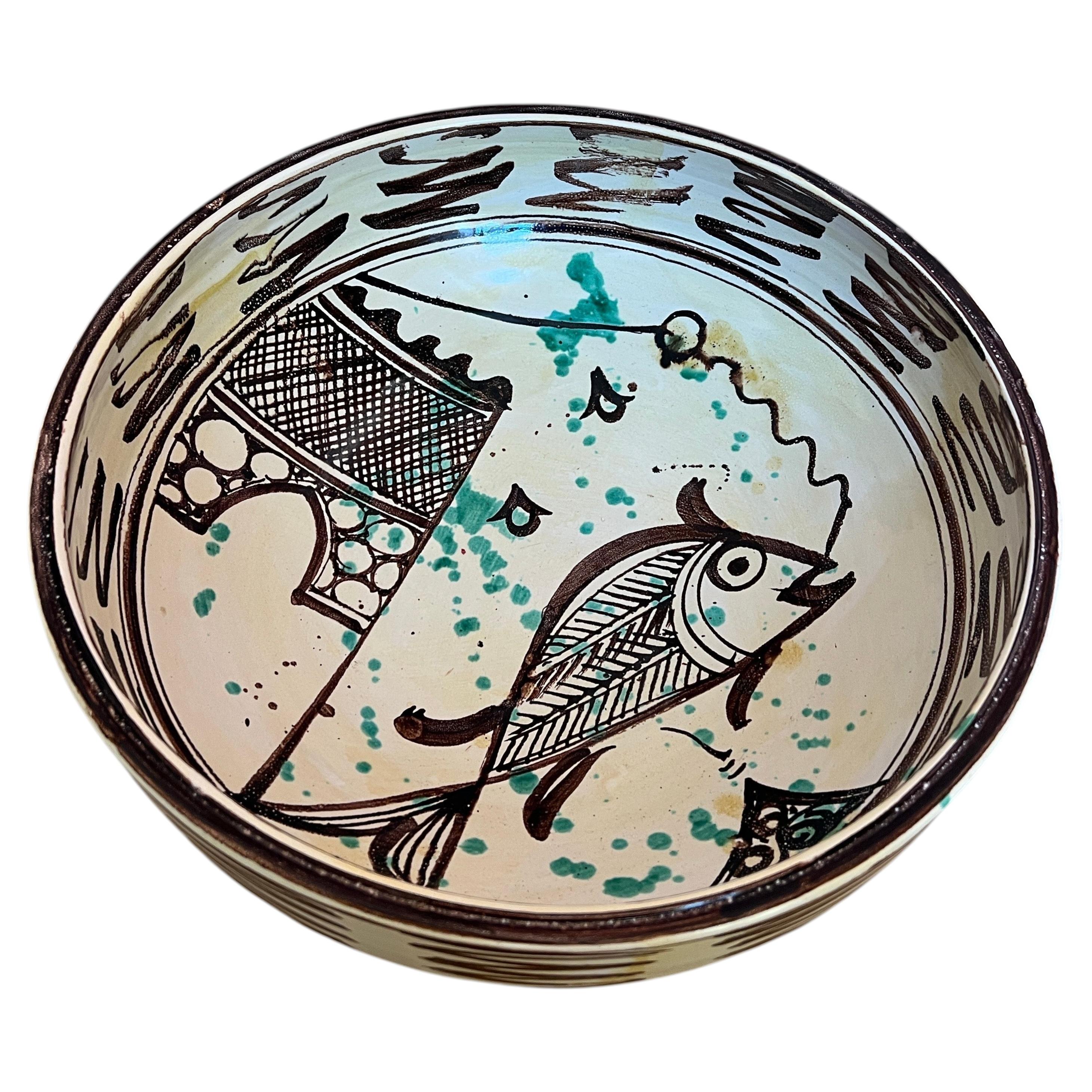 Early 20th Century Tsuboya-yaki Ceramic Fish Dish Okinawa at