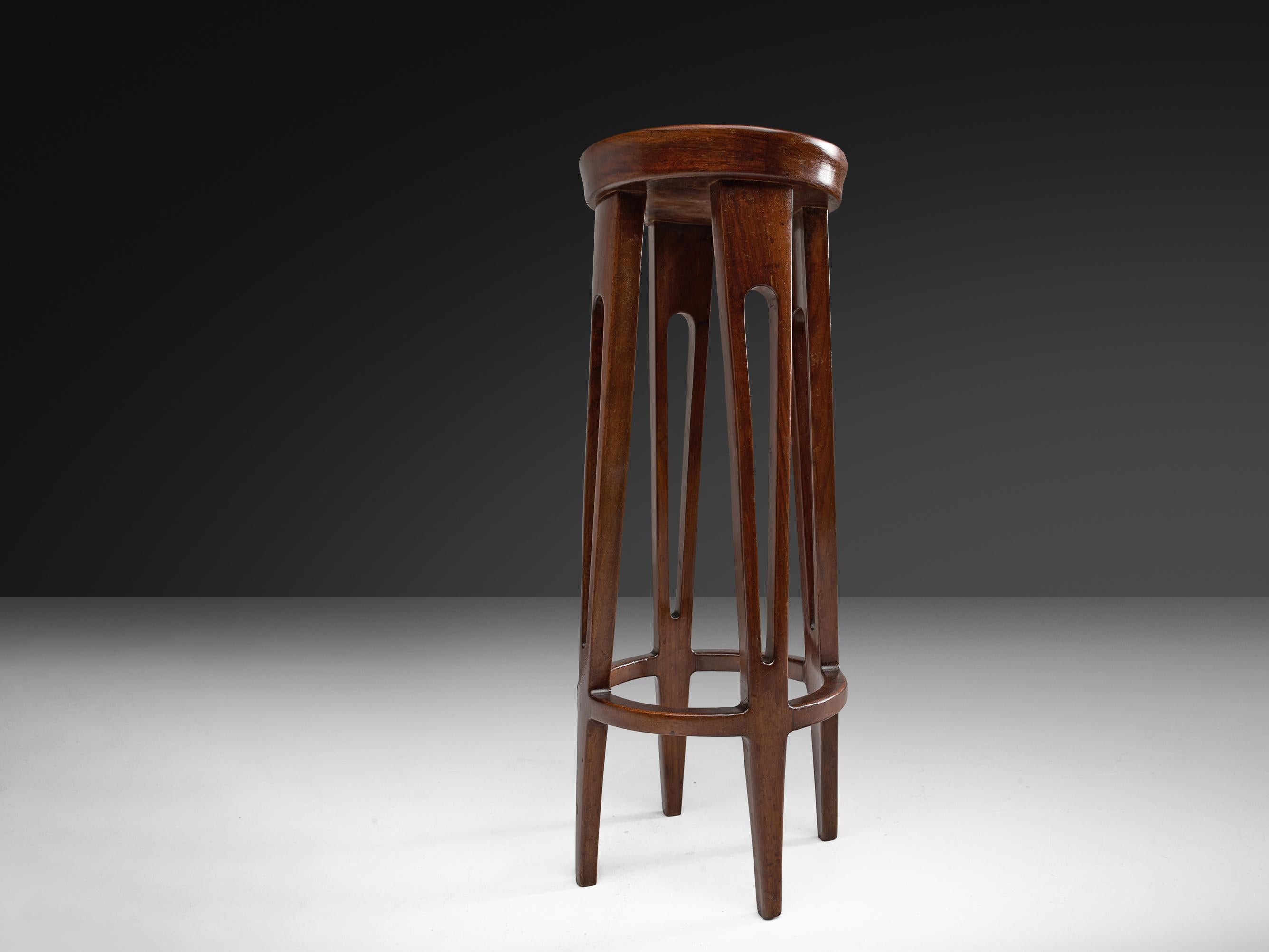 Mid-Century Modern Italian Home Bar With Cabinet and Stools in Walnut For Sale 6