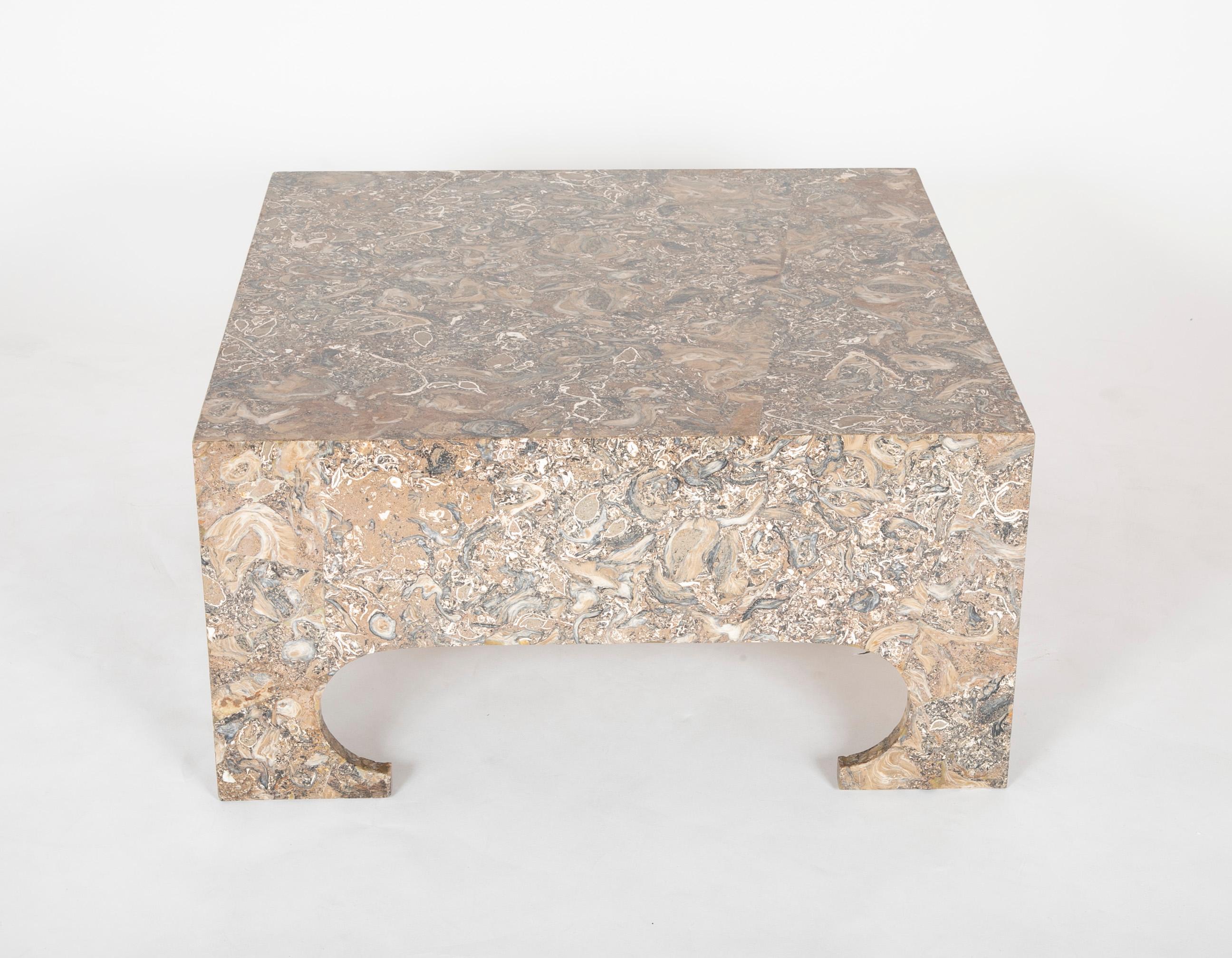 Mid-Century Modern Italian Jasper Marble Coffee Table In Good Condition In Stamford, CT