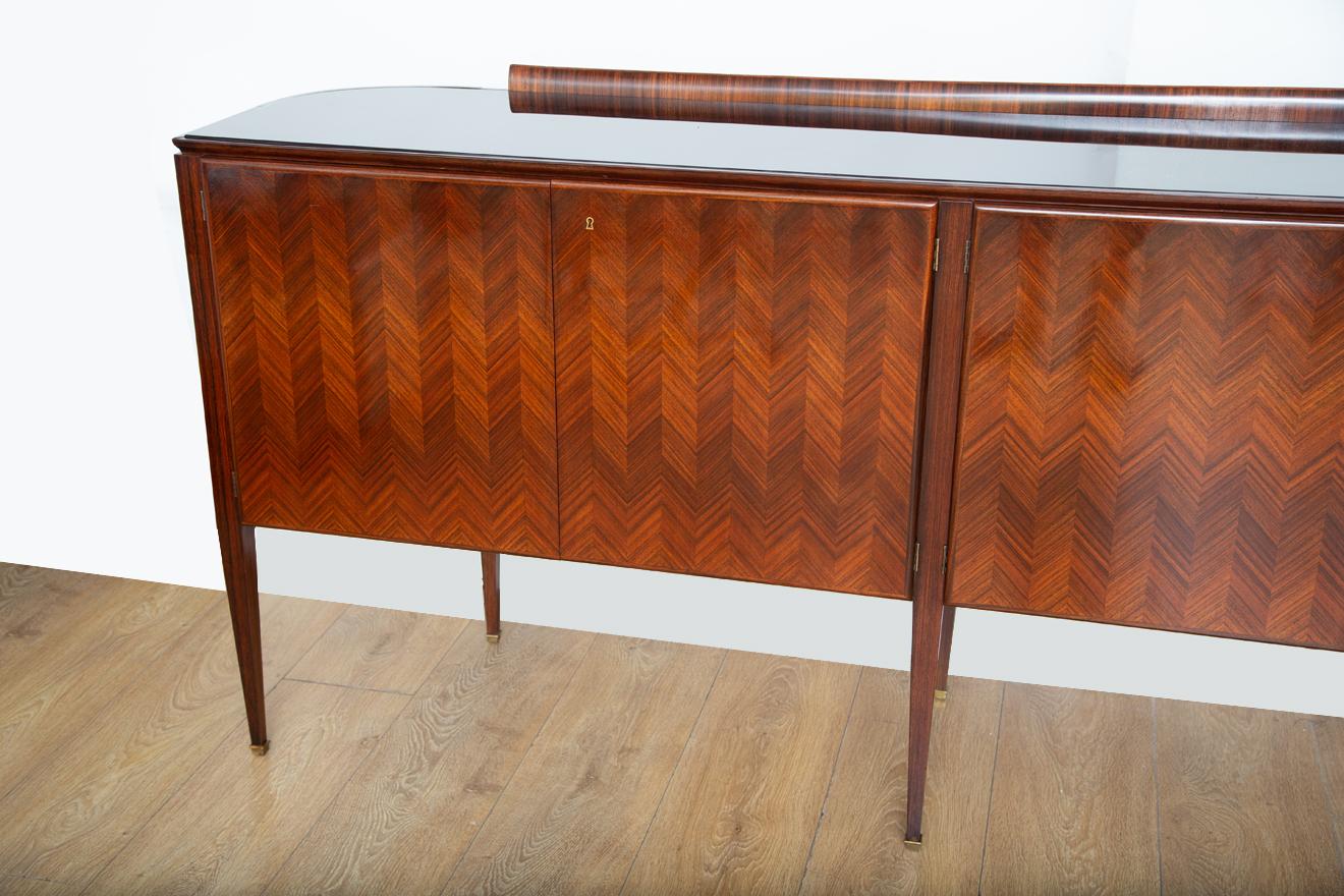 Veneer MId-Century Modern Italian Large and Narrow Sideboard by Paolo Buffa