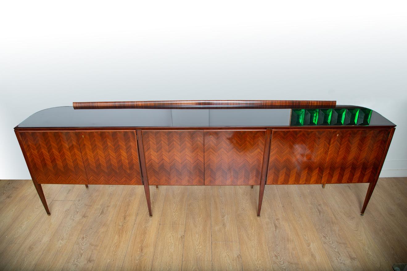 MId-Century Modern Italian Large and Narrow Sideboard by Paolo Buffa In Excellent Condition In Miami, FL