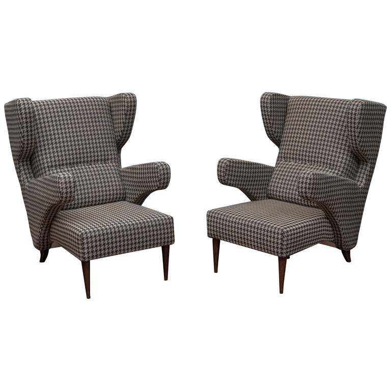 Mid-Century Modern Italian Large Lounge Chairs For Sale