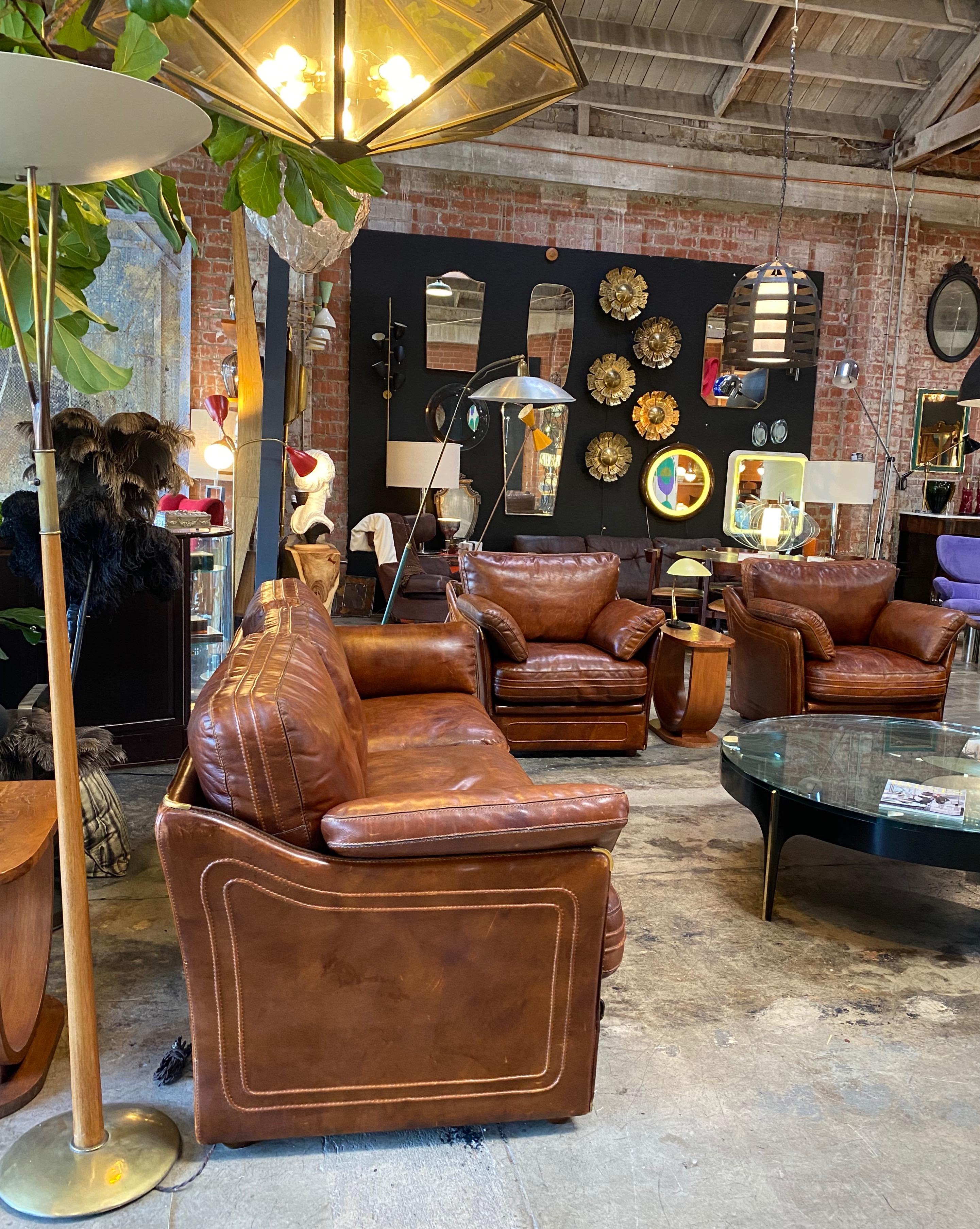 Mid-Century Modern Italian Leather Sofa, 1960s 4