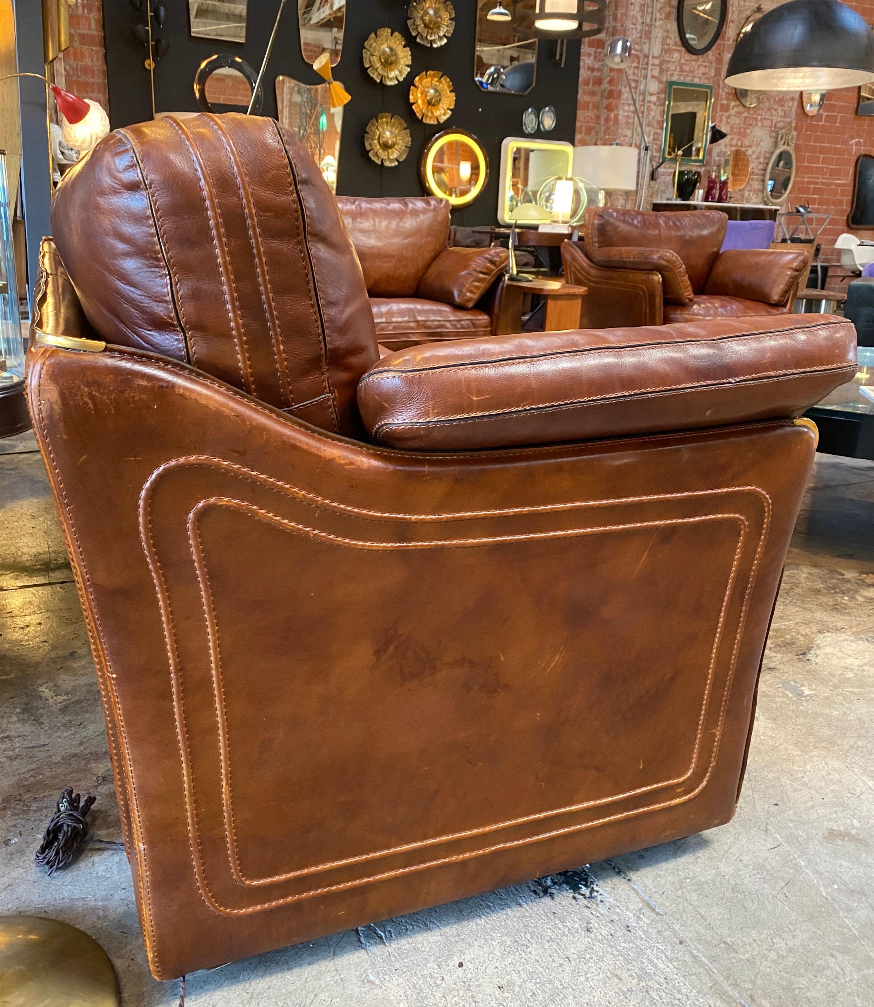 Mid-Century Modern Italian Leather Sofa, 1960s 1
