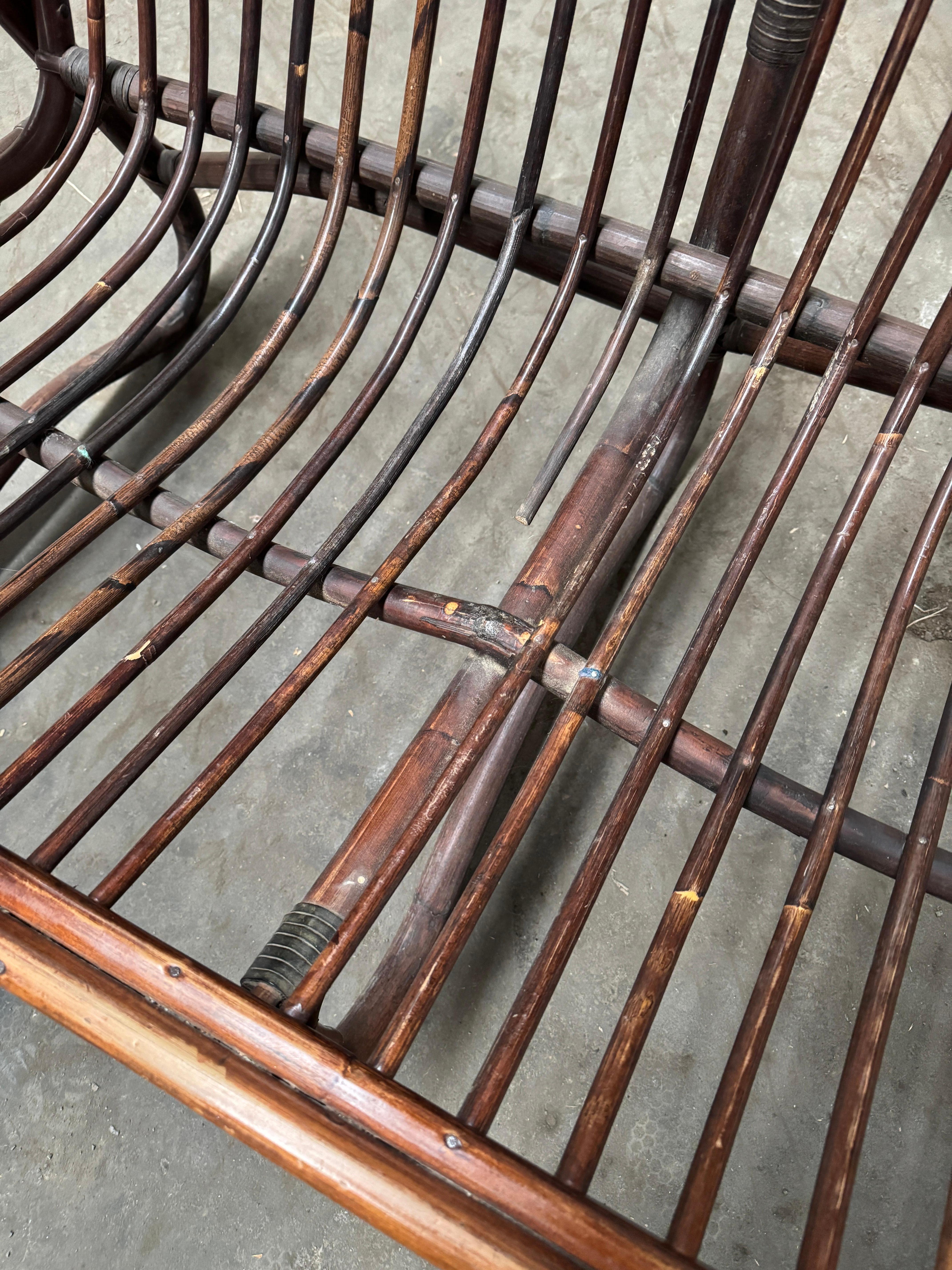 Mid-Century Modern Italian Living Room Bamboo Set. 1970s For Sale 5