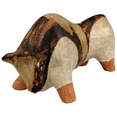 Mid-Century Modern Italian Londi Bitossi Pottery Bull Figure Raymor, 1960s