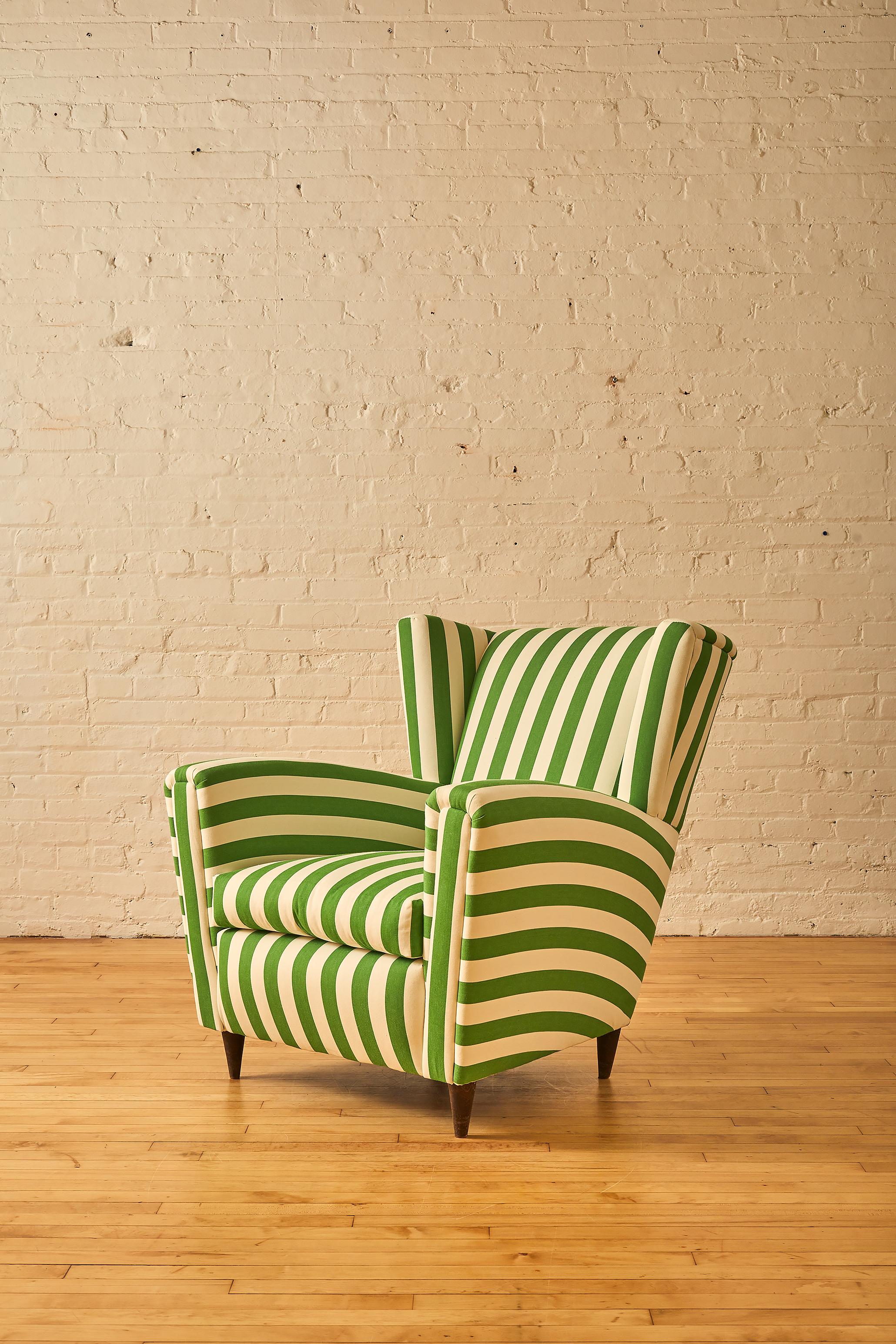 Wool Mid Century Modern Italian Lounge Chair