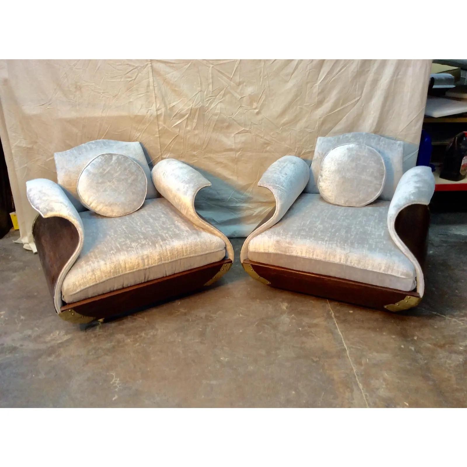 Mid-Century Modern Italian Lounge Chairs, a Pair 8