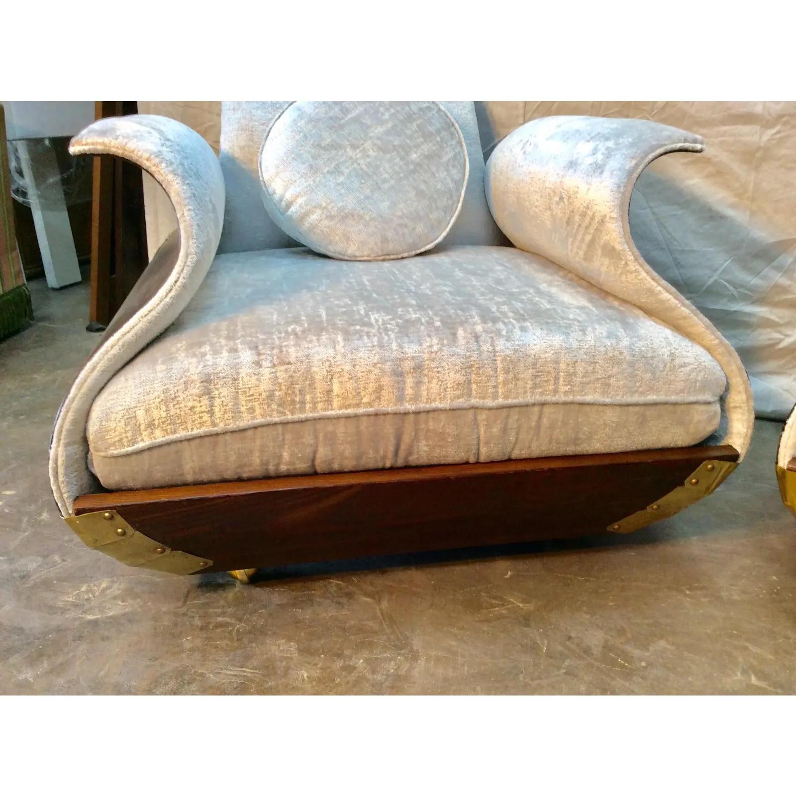Upholstery Mid-Century Modern Italian Lounge Chairs, a Pair
